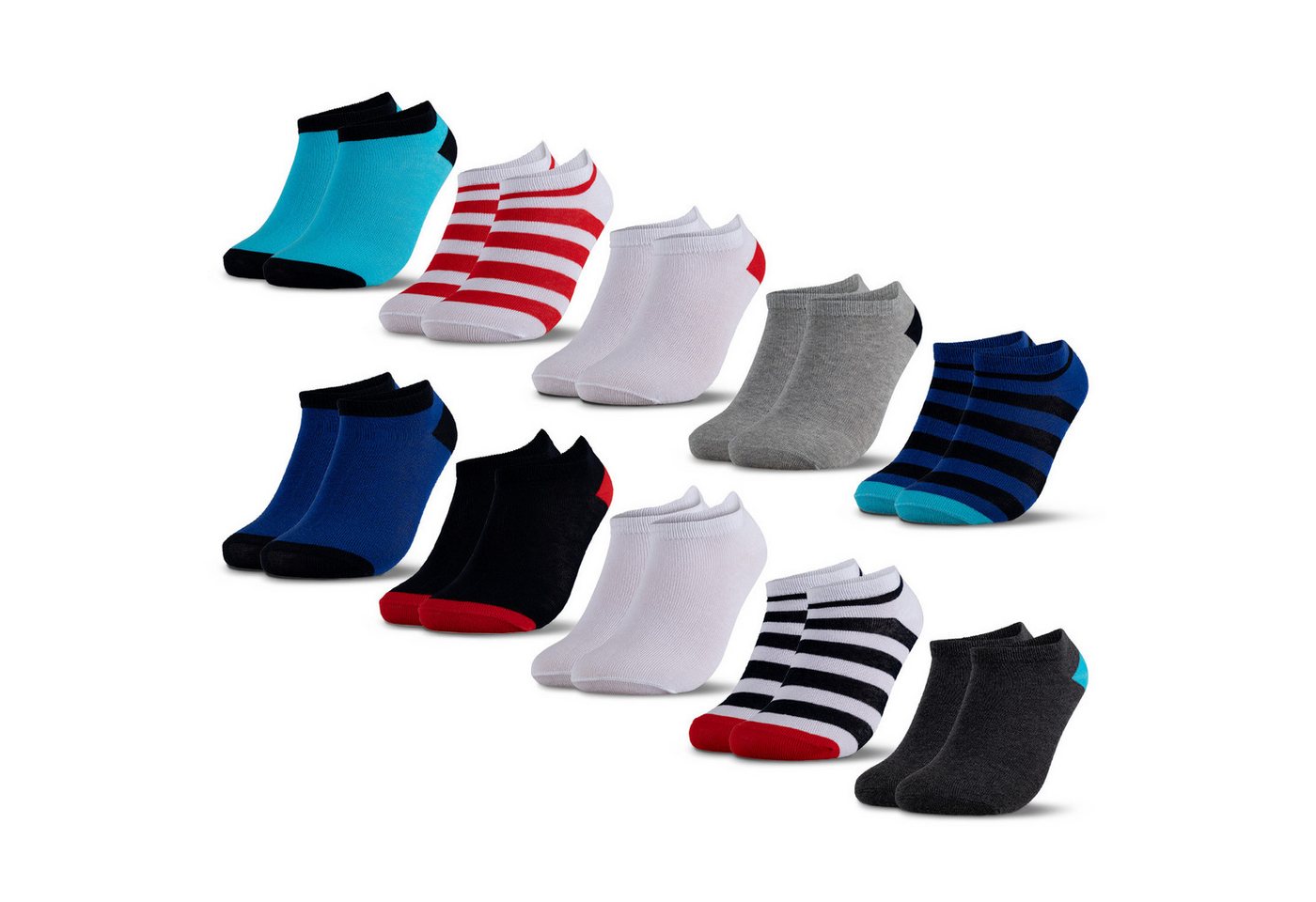 OCCULTO Sneakersocken Occulto Kinder Sneaker Socken 10er Pack (Modell: Mikl) (10-Paar)