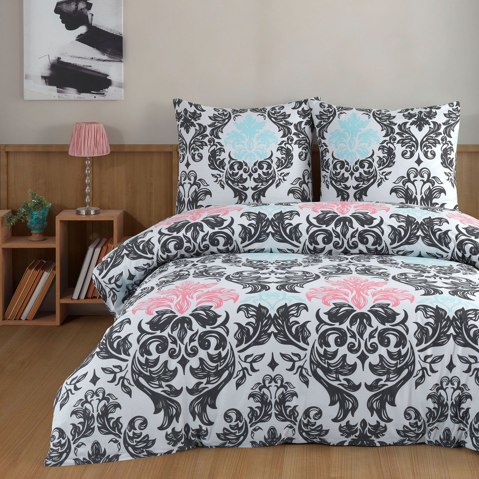 Buymax Bettwäsche, Renforcé, 2 teilig, 100% Baumwolle Renforce Kissenbezug 80x80 cm mit Reißverschluss