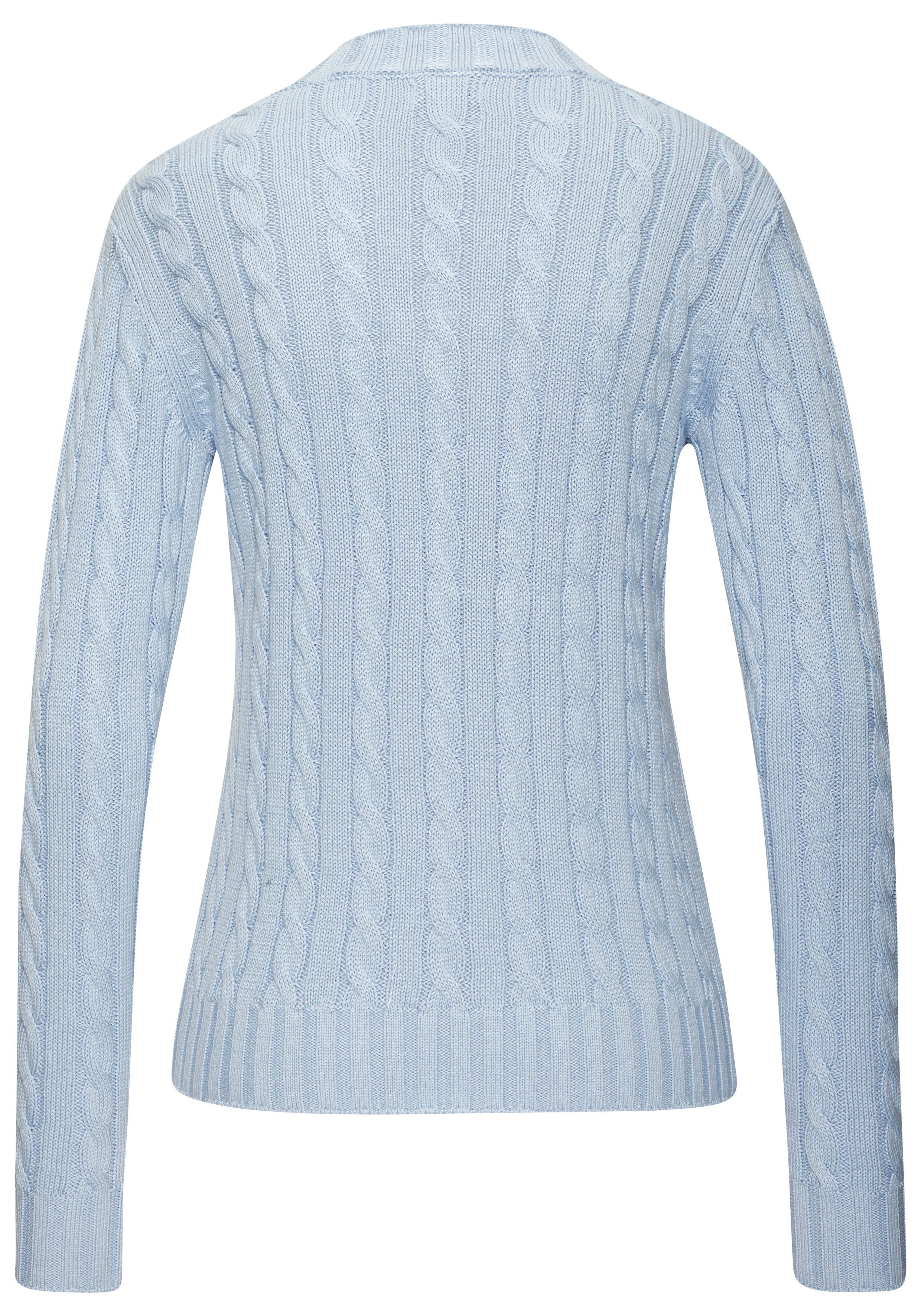 LASCANA V-Ausschnitt-Pullover mit Zopfstrickmuster