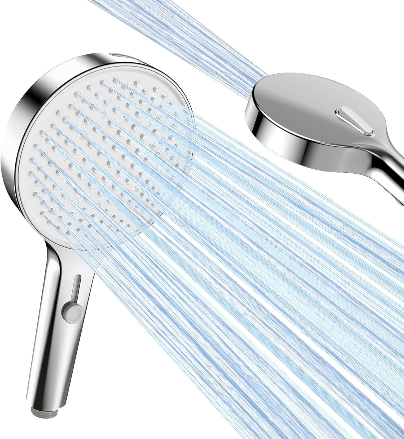 Elegear Handbrause handheld showers brausekopf handbrause duschkopf wassersparend, (1-tlg), Großer Duschkopf handbetrieben mit stufenloser Verstellung Chromleiste