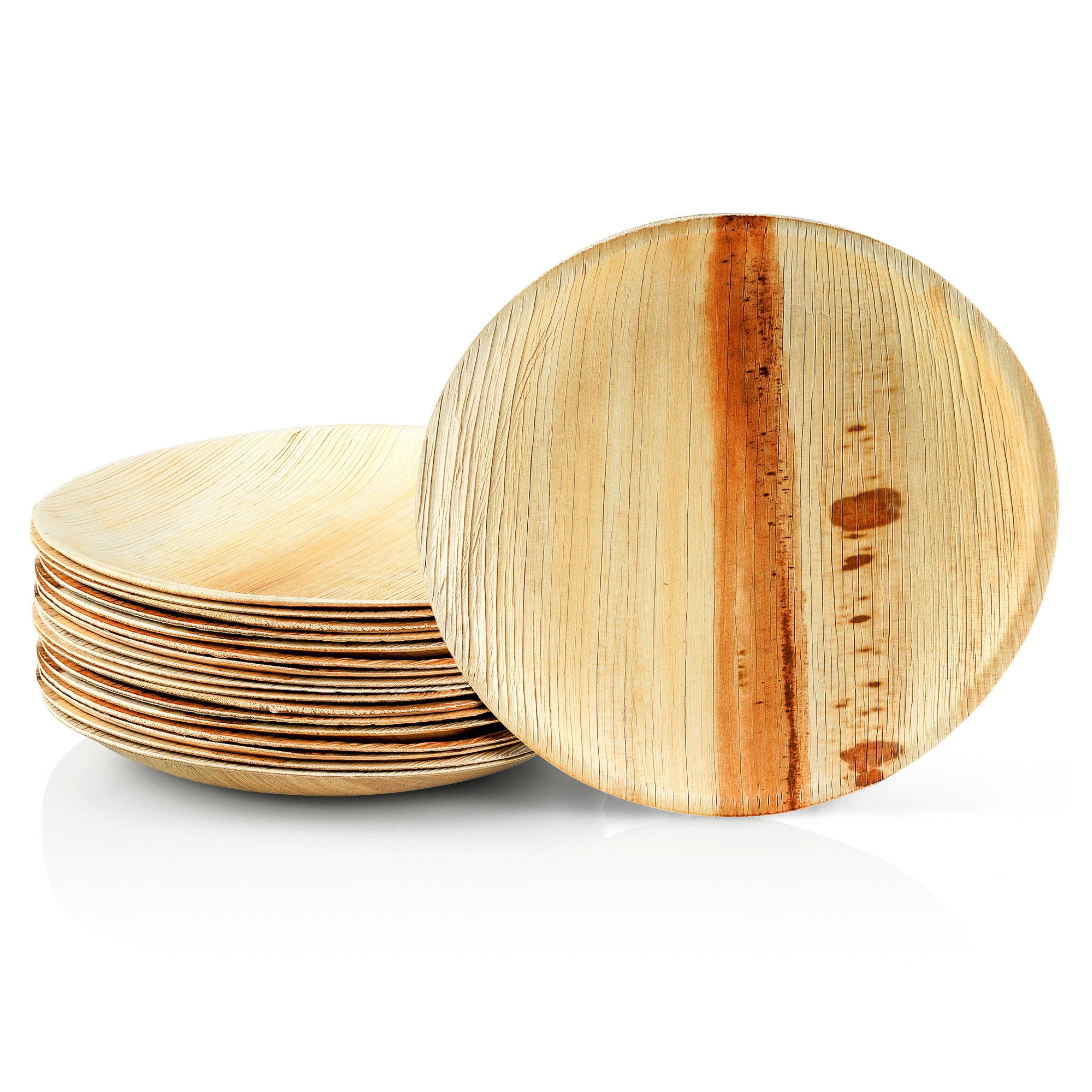 wisefood Einwegteller Palmblatt Teller rund Ø 25cm, (25 St)