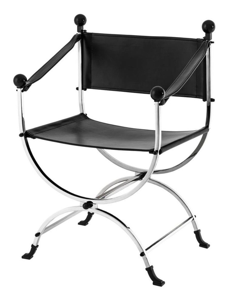 Casa Padrino Armlehnstuhl Designer Stuhl mit Armlehnen 59 x 44 x H. 87 cm - Luxus Bürostuhl | Stühle