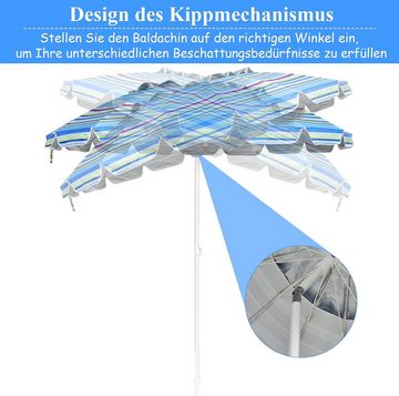 KOMFOTTEU Sonnenschirm Terrassenschirm, Ø 250 cm, Hellblau