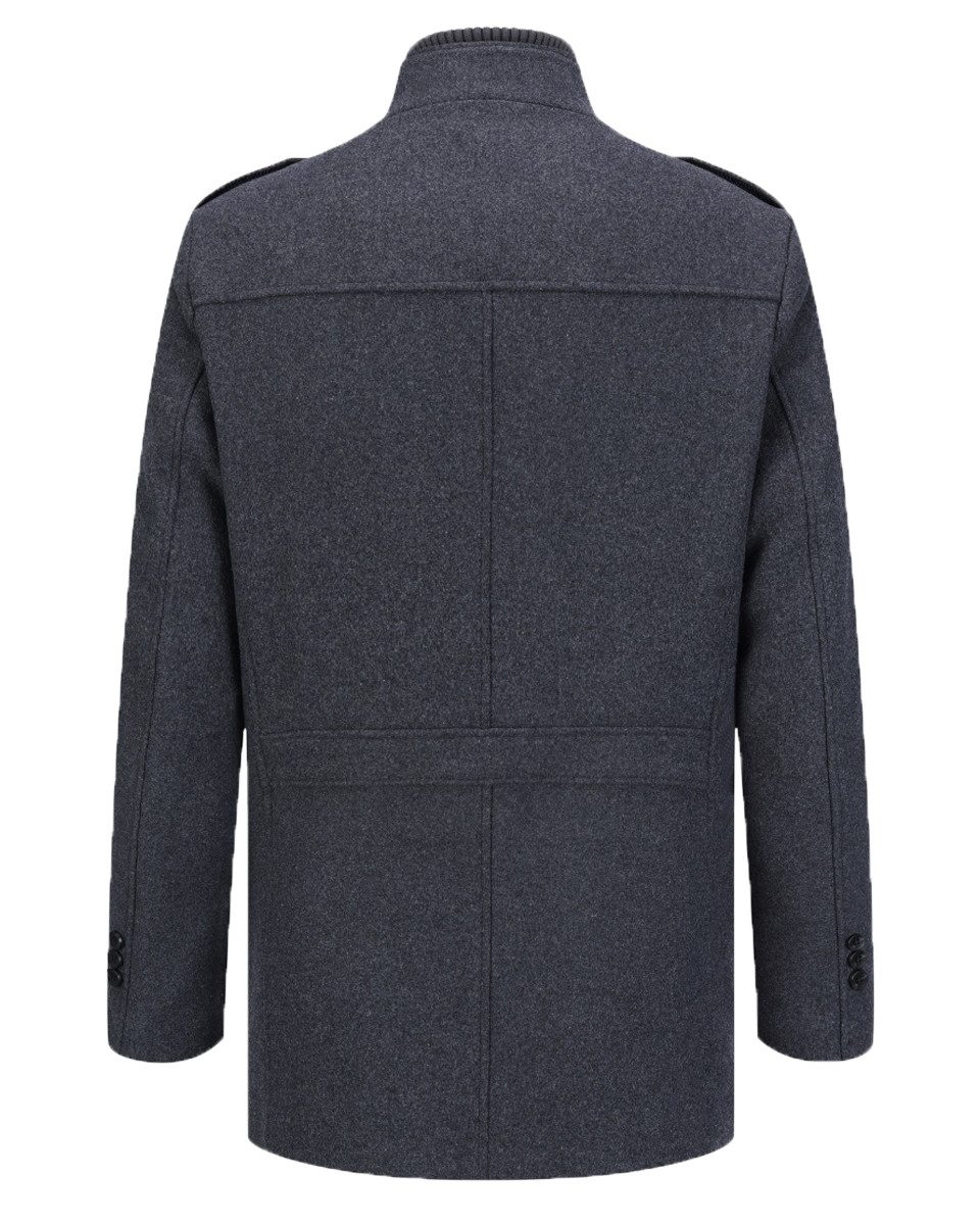 Allthemen Wollmantel Herren Kurzer Wintermantel mit abnehmbarem Innenfutter