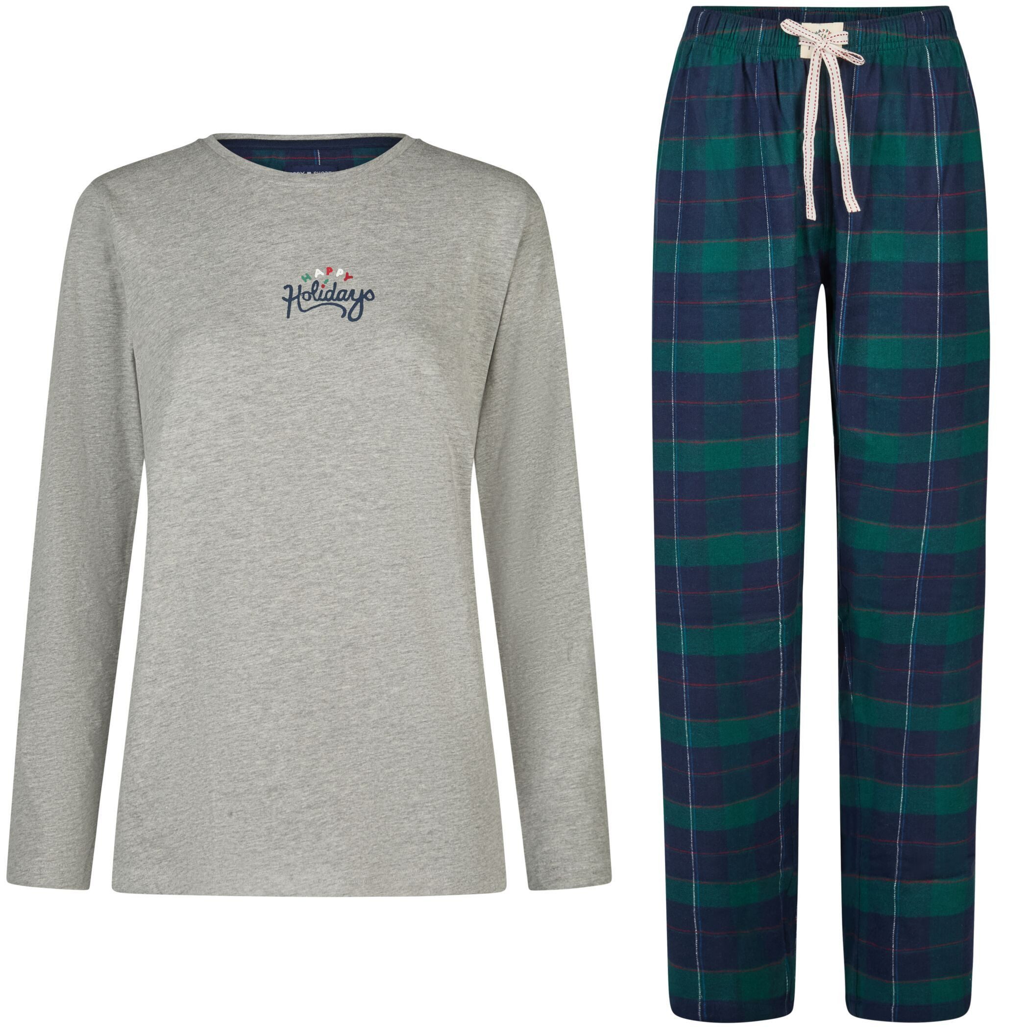 HAPPY SHORTS Pyjama Happy Shorts Damen Flanell Jersey Pyjama Schlafanzug Homewear XMAS