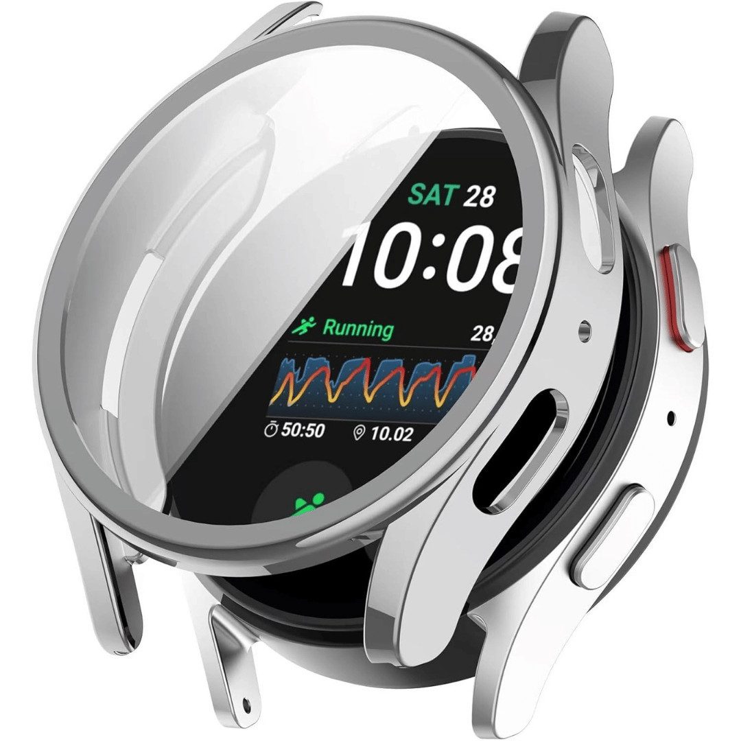 SmartUP Smartwatch-Hülle für Samsung Galaxy Watch 7 40mm / 44mm Schutzglas Display Case Tasche, kompletter Rundumschutz
