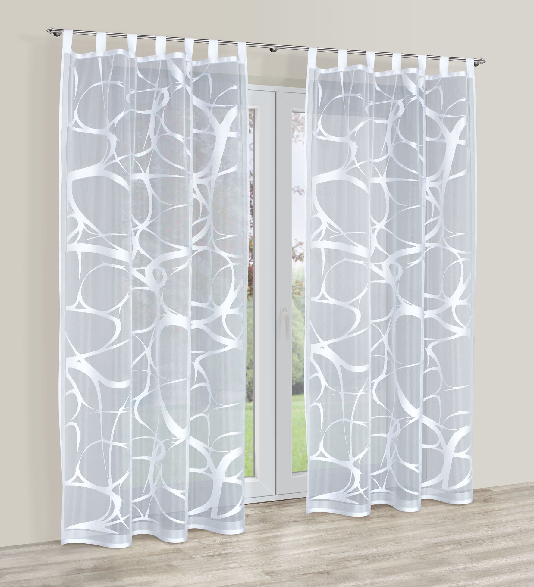 HAFT Gardine mit Schlaufen 24520 Jacquard-Stoff, günstig online kaufen