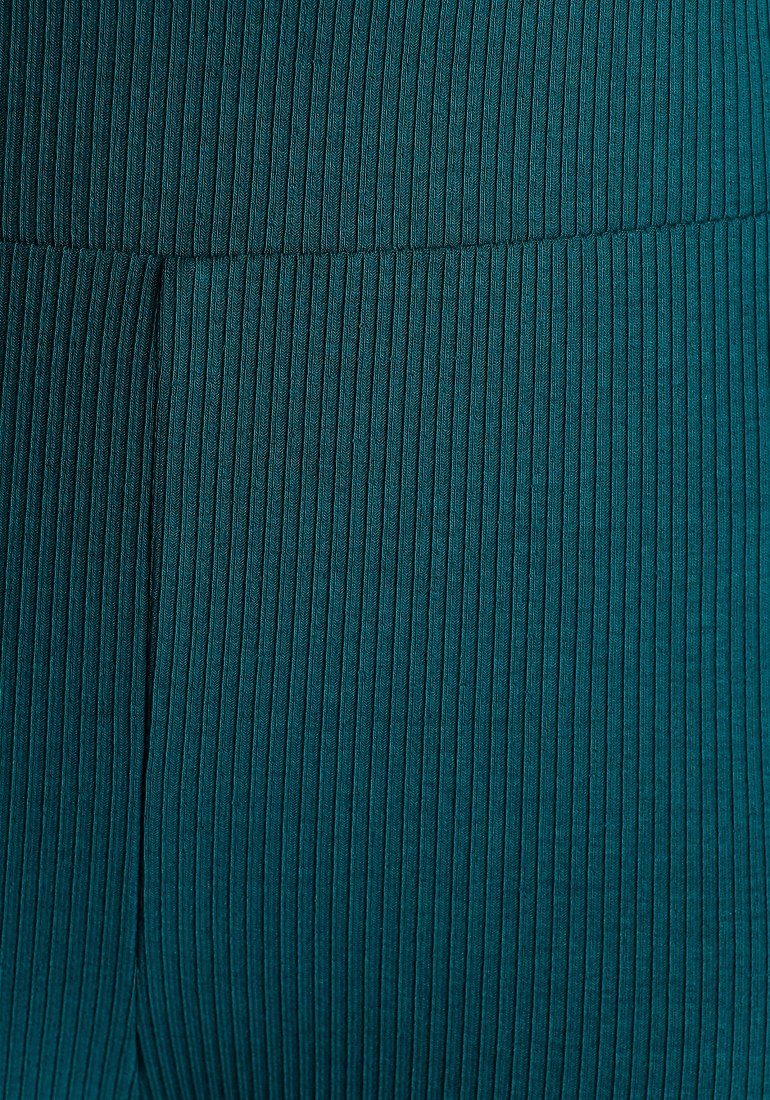 Rippmaterial, passendem aus Radlerhose mit blau LASCANA Top Homewear-Set