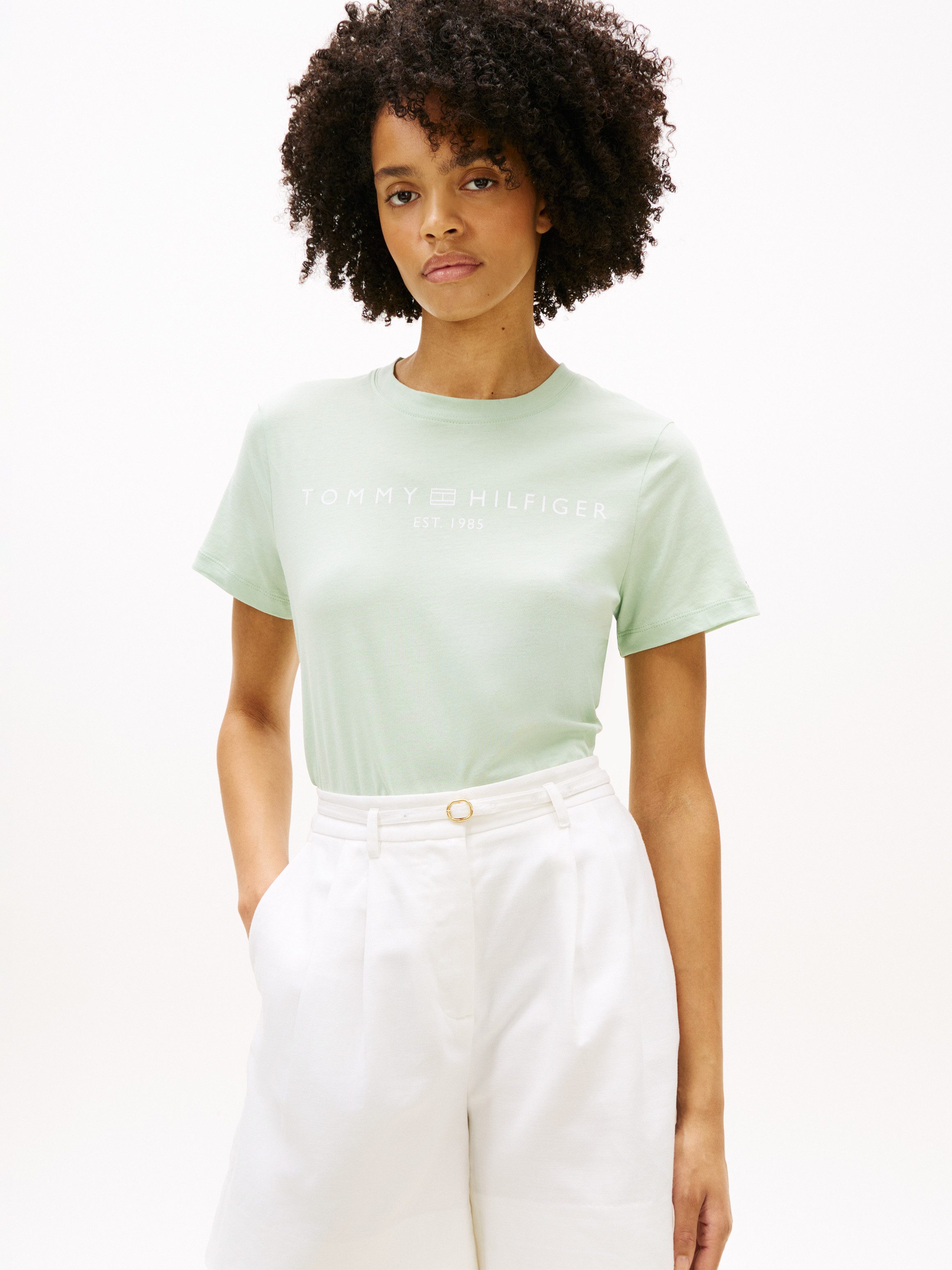 Tommy Hilfiger Kurzarmshirt REG CORP LOGO C-NK SS Baumwolle günstig online kaufen