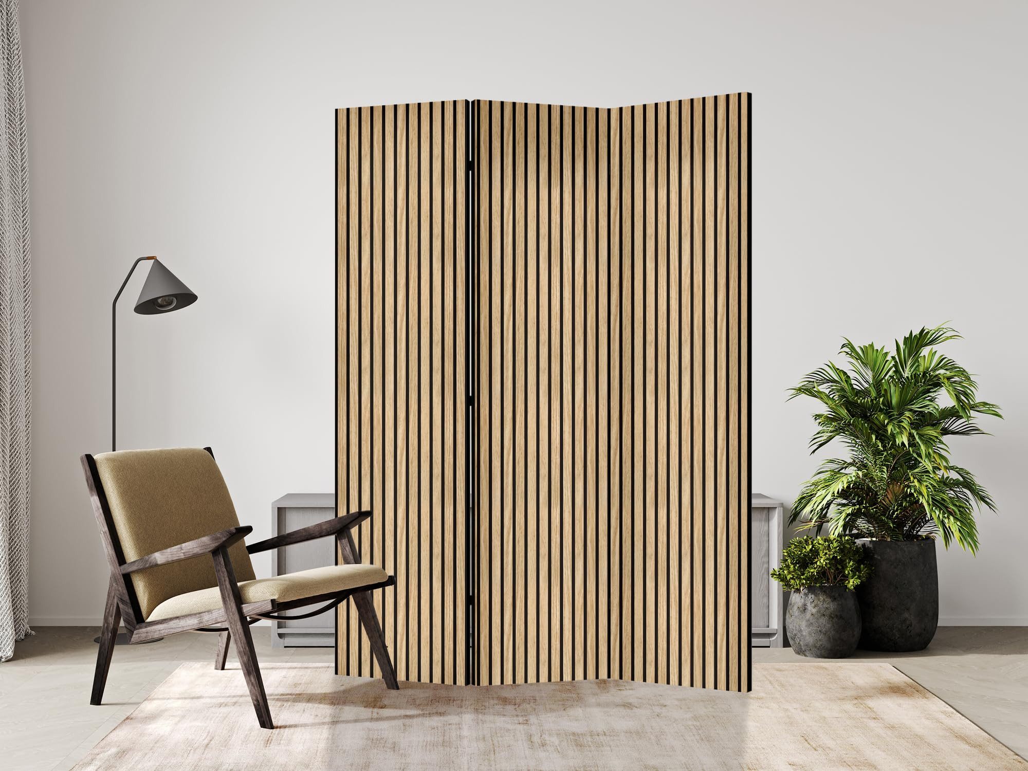 framed concept Paravent, Raumteiler Holz Struktur, 135x172 & 225x172 cm, ein- oder beidseitig