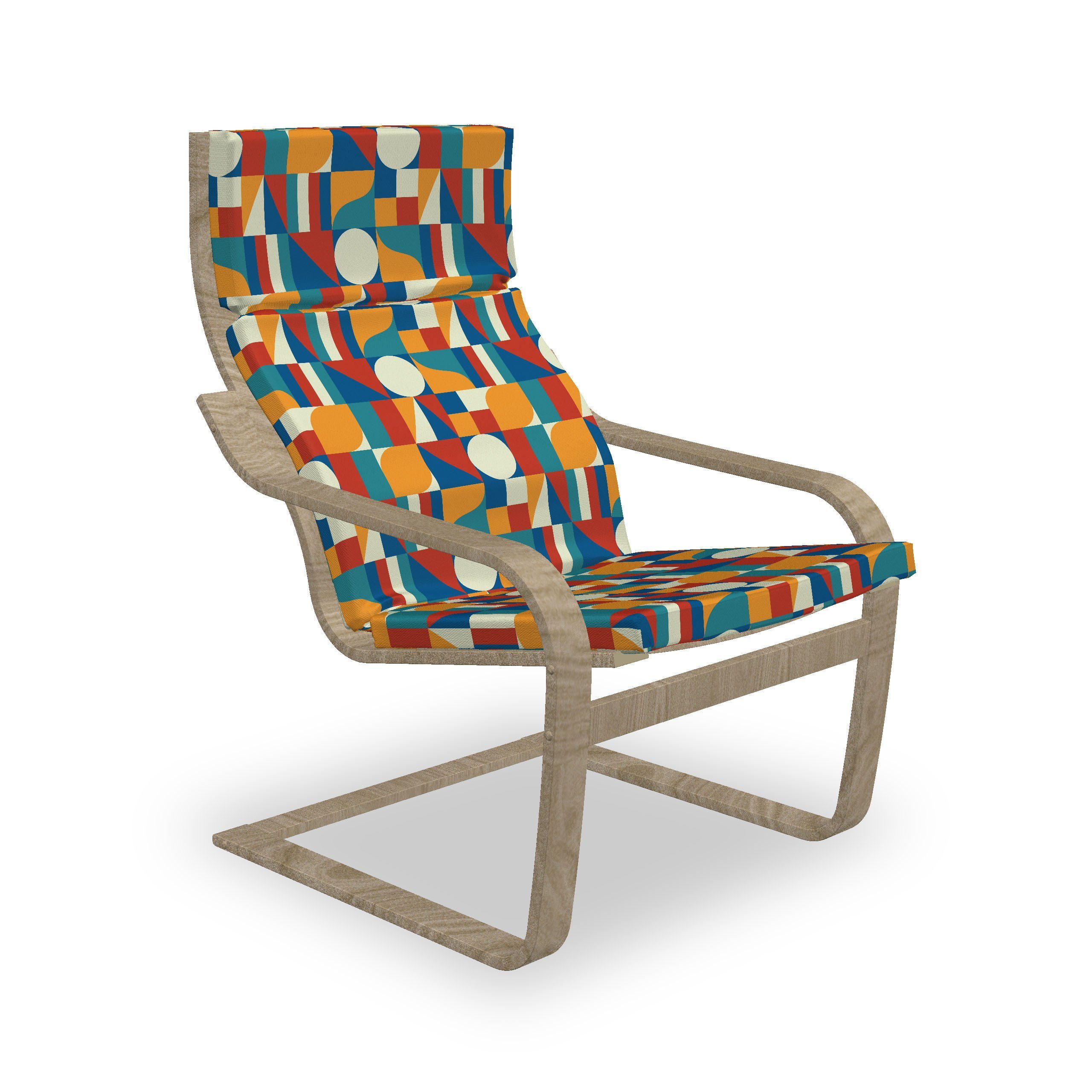 Abakuhaus Stuhlkissen Sitzkissen mit Stuhlkissen mit Hakenschlaufe und Reißverschluss, Kreis-Muster Geometrische Moderne Kunst