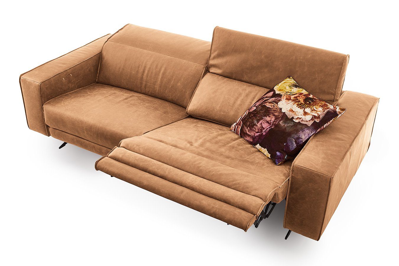 daslagerhaus living Big-Sofa Ledersofa Berg 2 Sitzer braun