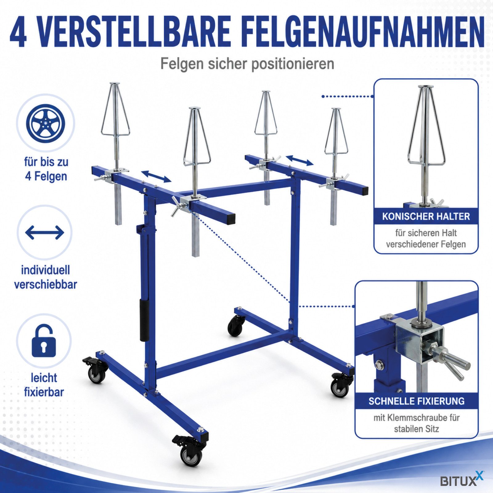 Bituxx Unterstellbock Bituxx Felgen-Lackierständer, (MS-20007)