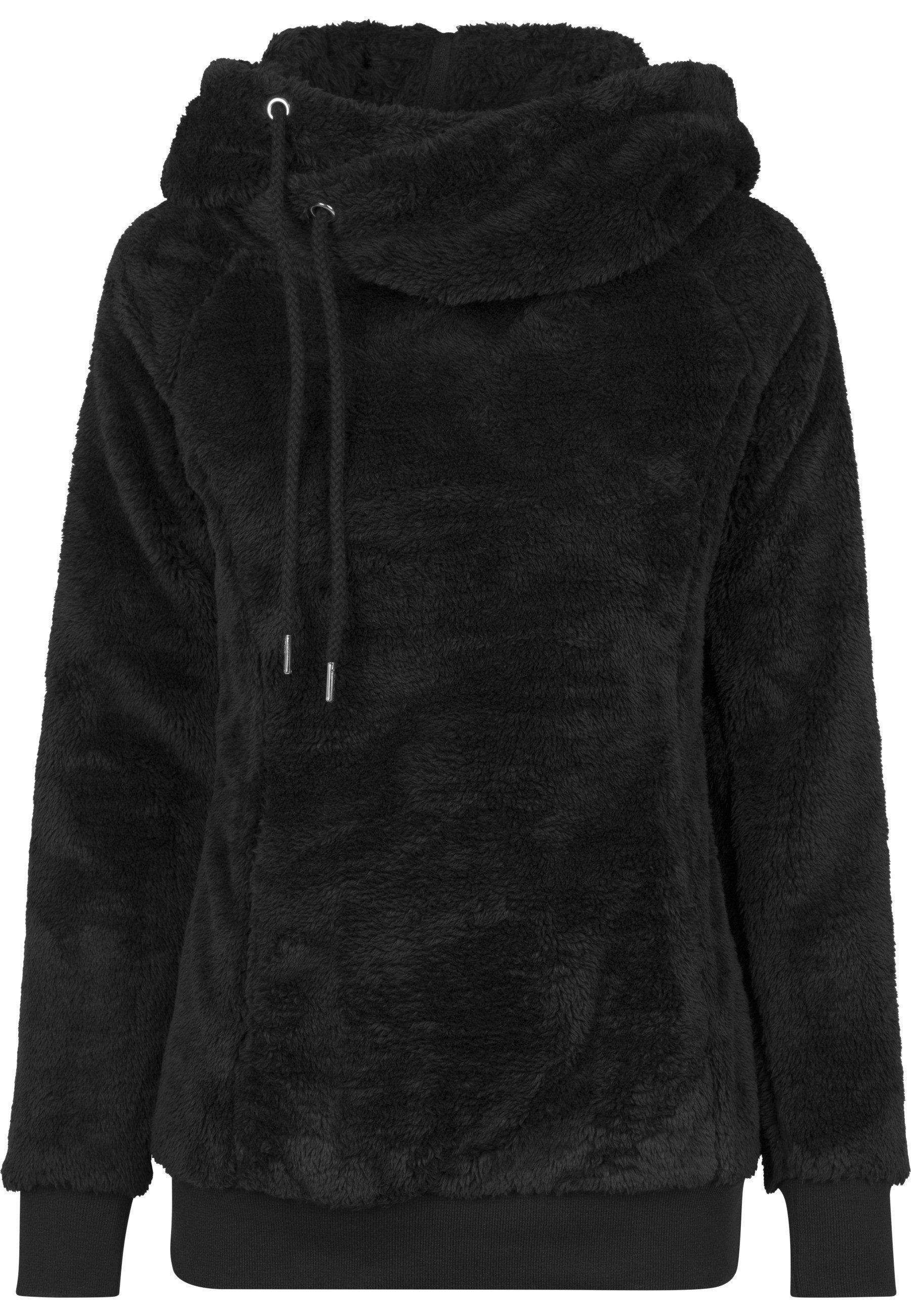URBAN CLASSICS Rundhalspullover Urban Classics Damen Ladies Long Teddy Hoody (1-tlg)