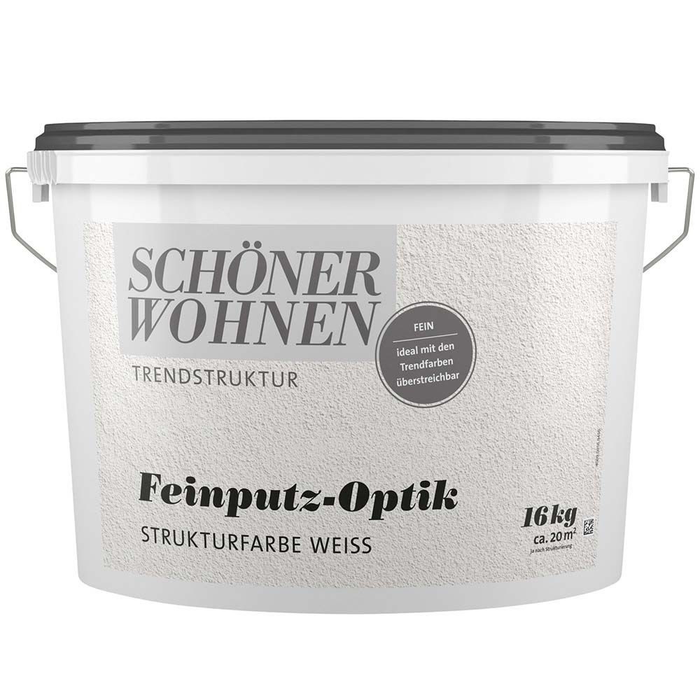 SCHÖNER WOHNEN FARBE Wandfarbe Schöner Wohnen Feinputz-Optik fein 16,0 kg weiß, Strukturfarbe