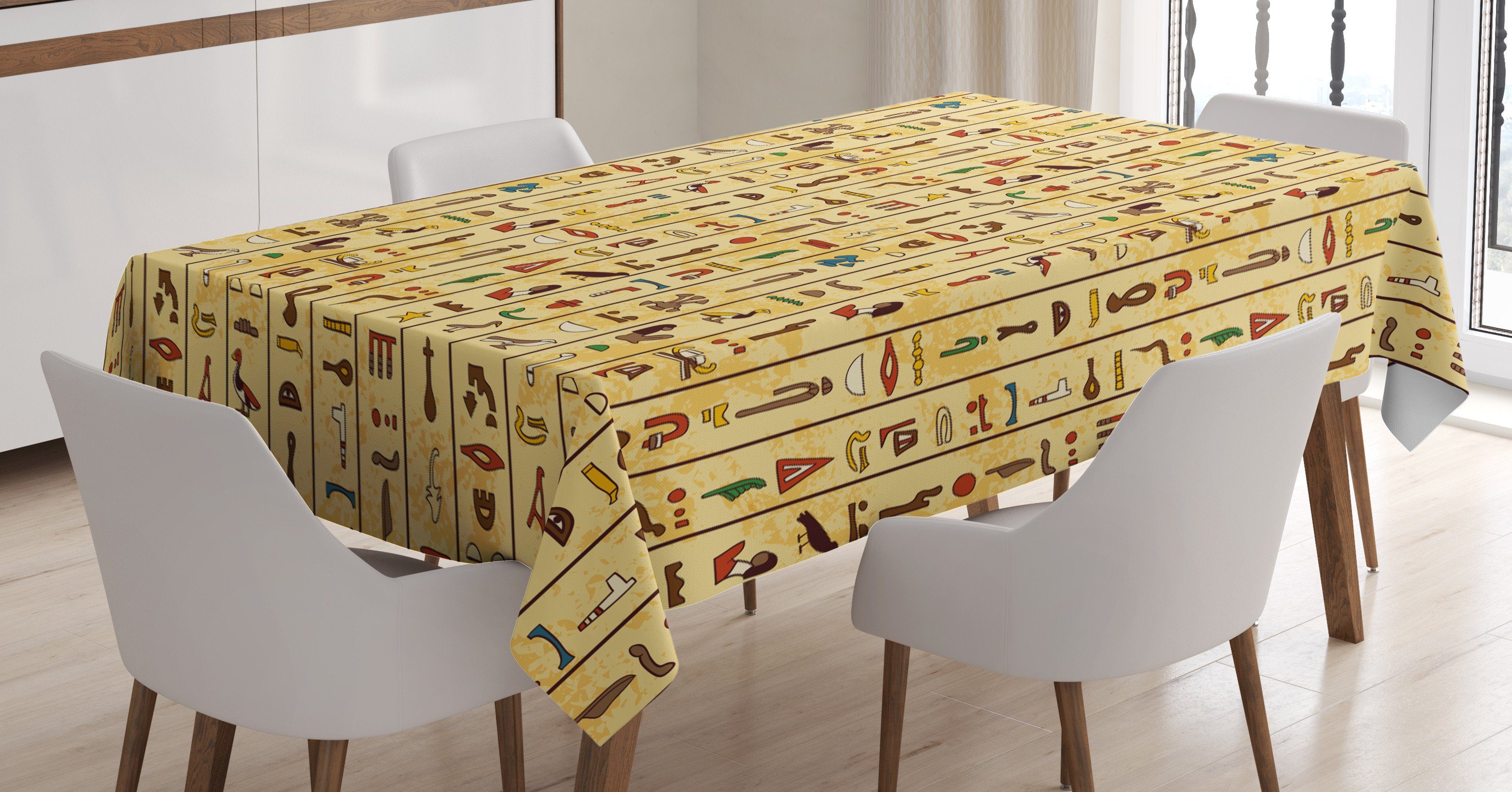 Für Waschbar Papyrus ägyptisch Farbfest Tischdecke Außen Bunte Bereich Farben, Klare den Abakuhaus geeignet