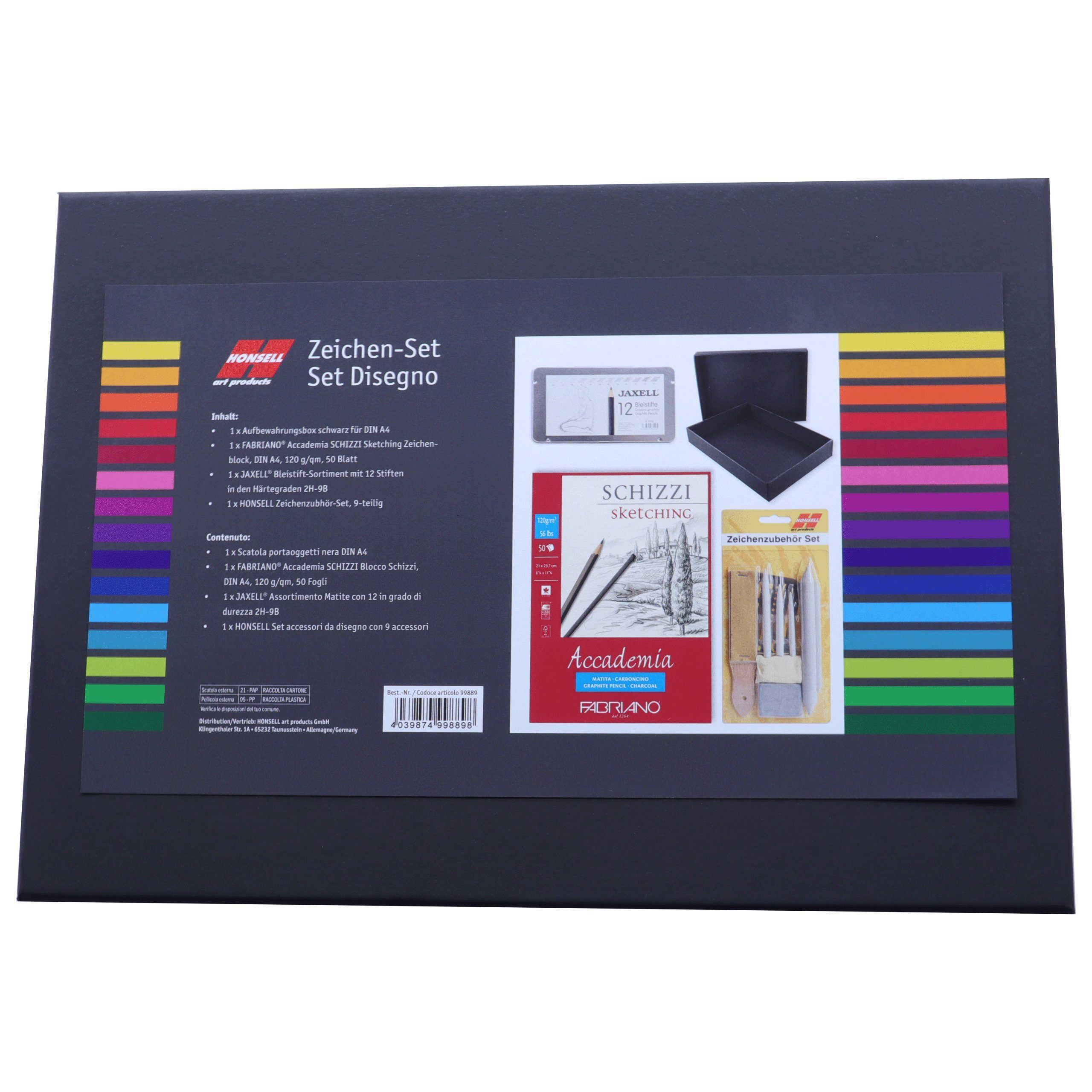 Airbrush-City Papierdekoration Honsell Zeichen Set Disegno - Fabriano Block  A4 - 12x Jaxell Bleistifte 