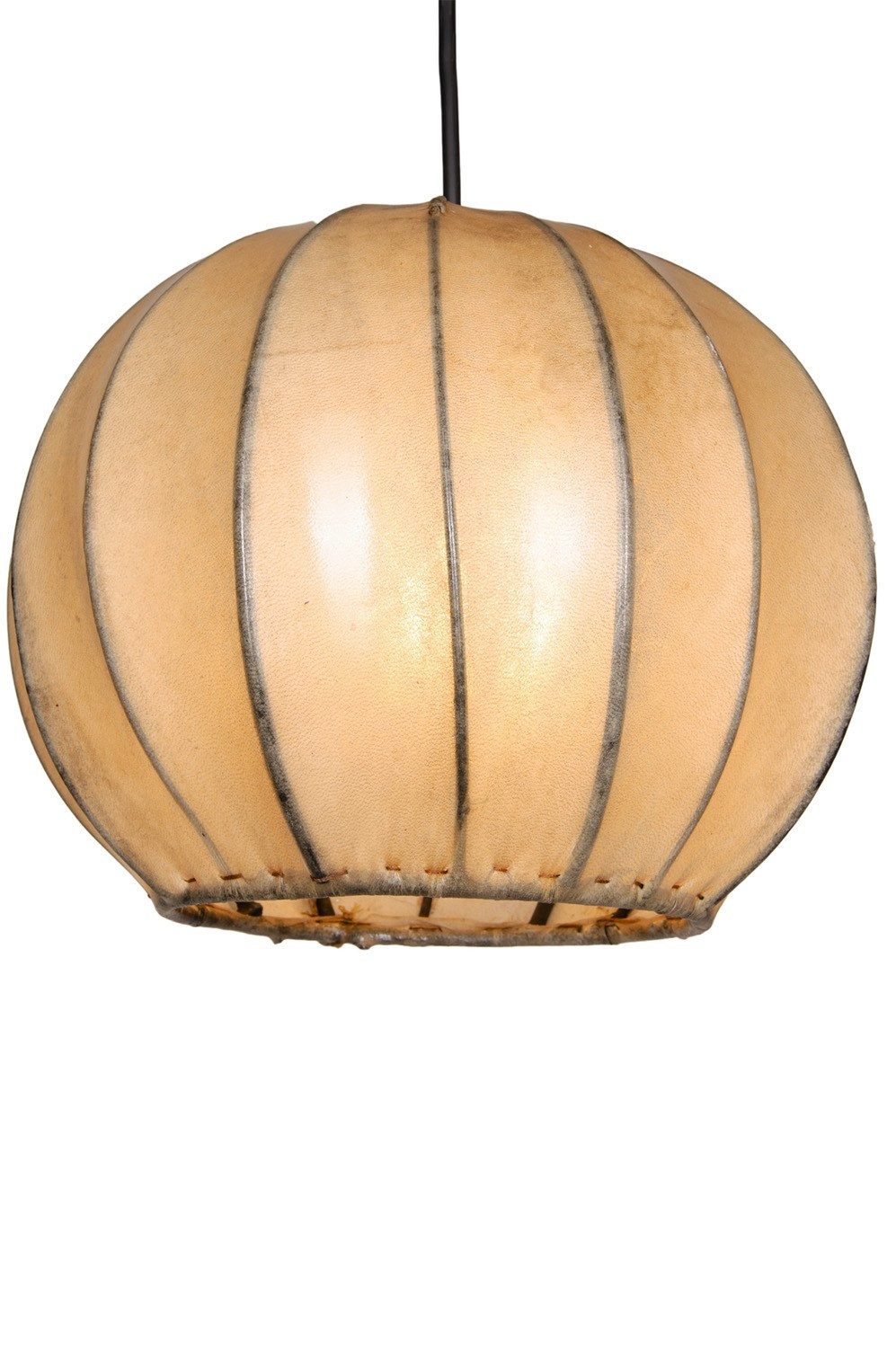 Marrakesch Orient & Mediterran Interior Pendelleuchte Moderne Esstischlampe Mailin Beige, Leder & Eisen handgefertigt, ohne Leuchtmittel, Handarbeit