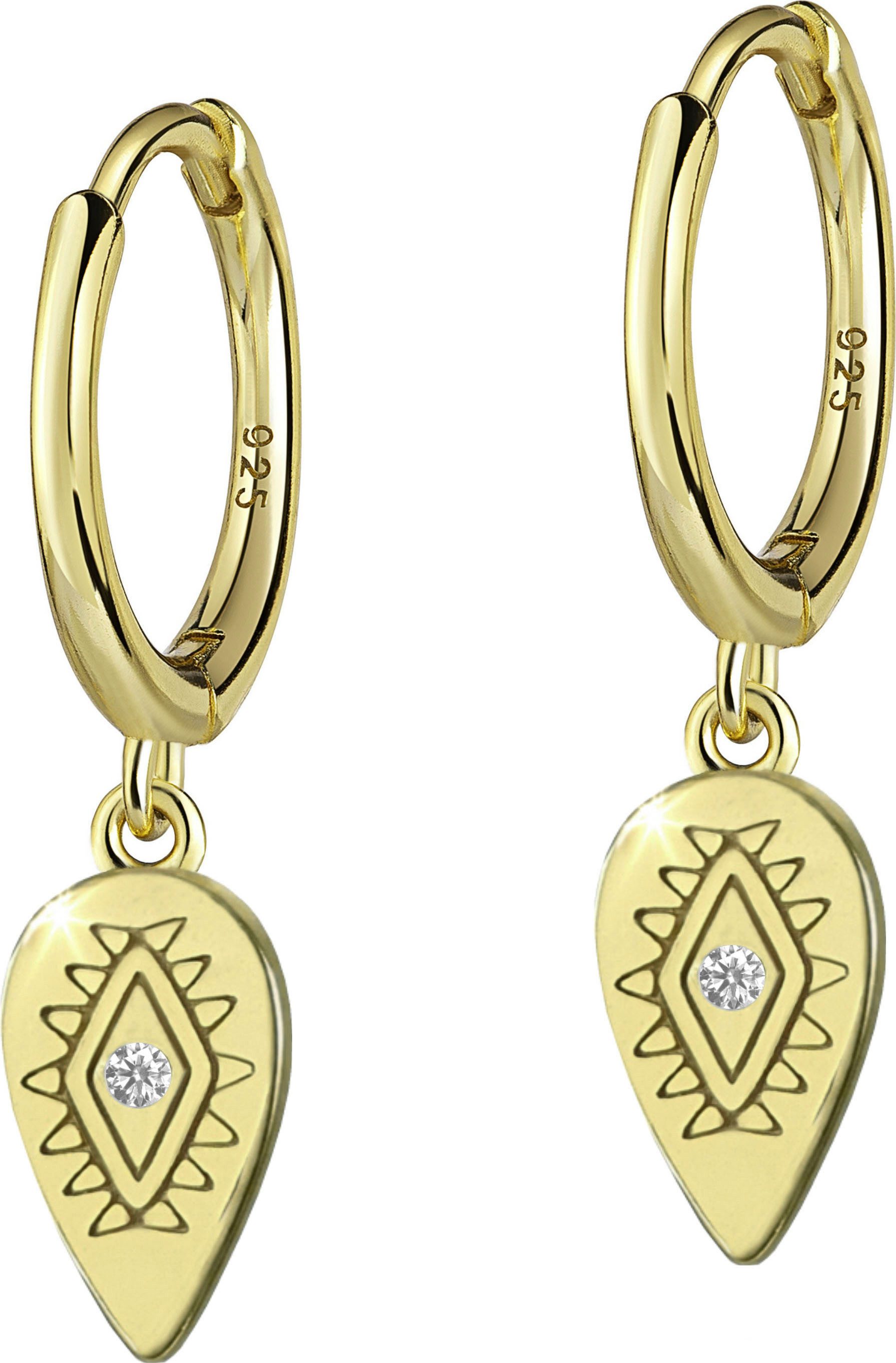 Firetti Paar Серьги-кольца Schmuck Geschenk Silber 925 Böser Blick Magisches Auge Nazar Auge, Made in Germany - mit Zirkonia (synth)