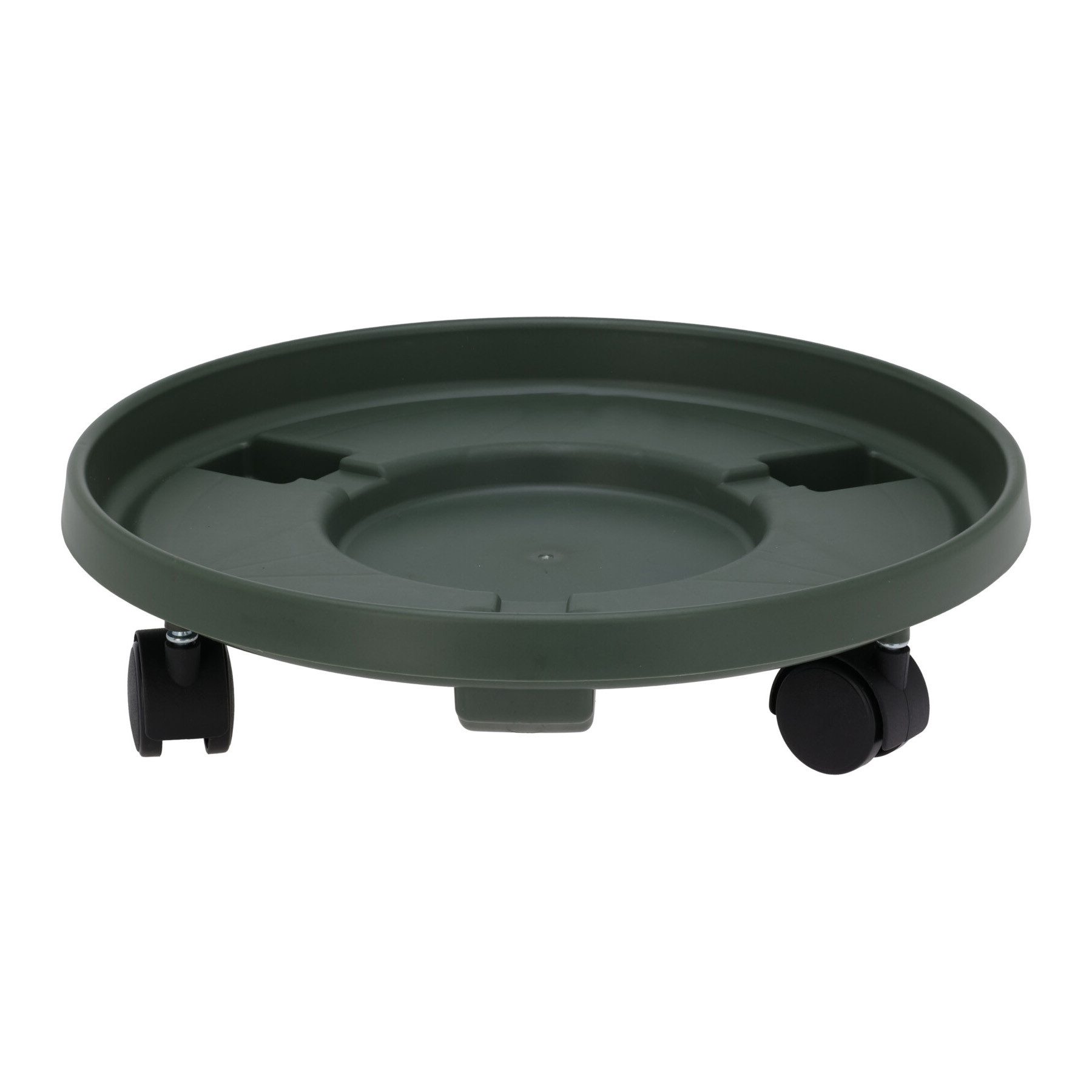 HAC24 Pflanzenroller Blumentopf Rollbrett Pflanzenroller Rund Ø 33 cm Blumenroller, (1-St), mit 3 Rollen, Tragkraft 50 kg, Dunkelgrün