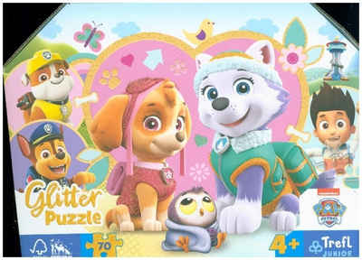 Trefl Puzzle Junior Glitzer Puzzle 70 Teile Paw Patrol, 70 Puzzleteile