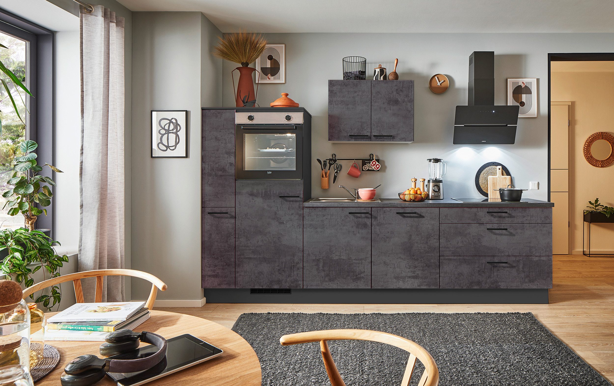 pino Küchenzeile Lund, individuell anpassbar, gratis Küchenplanung mit Profis, (Breite 290cm), vormontiert, wahlw. mit E-Geräten, Preis inkl. Lieferung & Montage