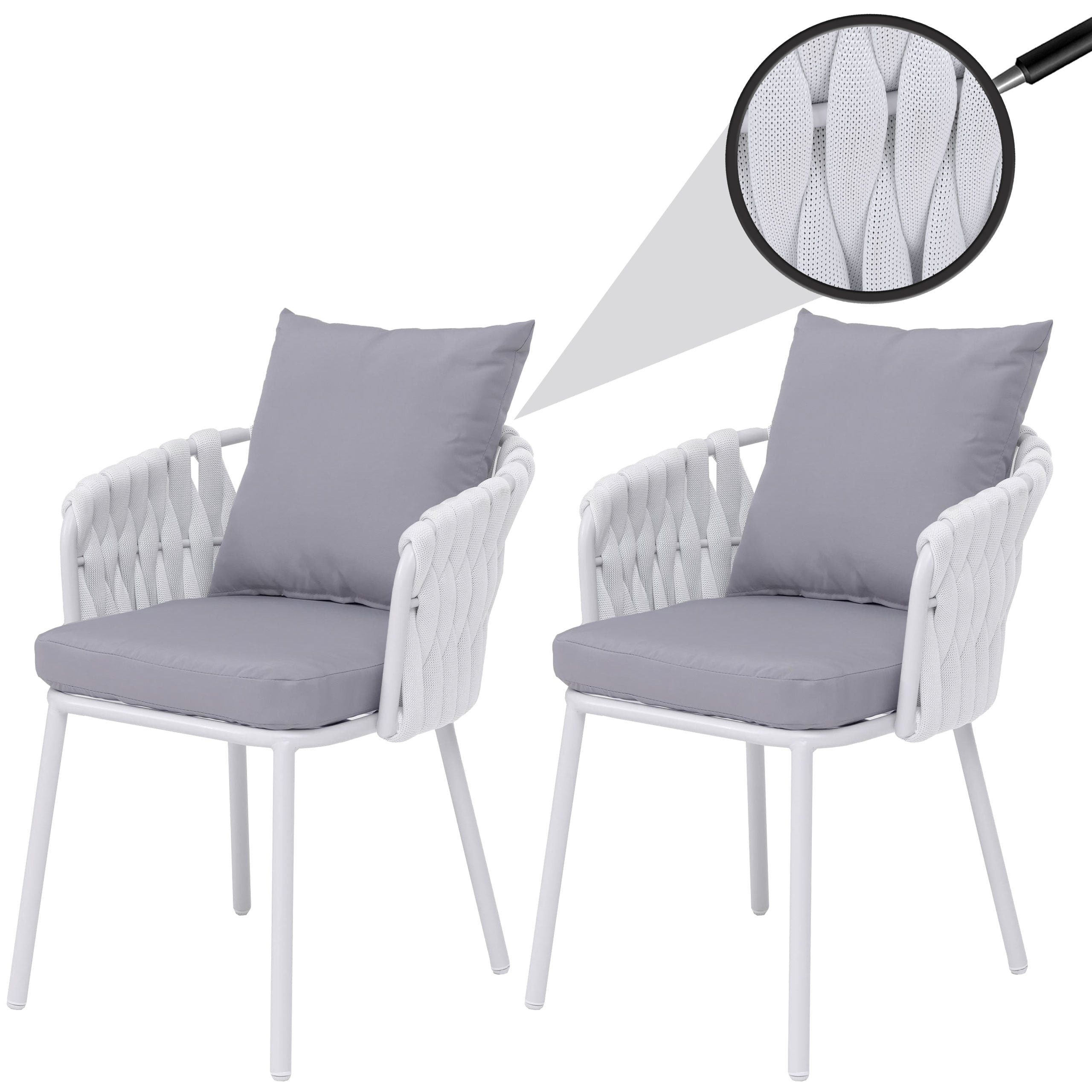 MCW Gartenstuhl MCW-P89 (Set), Hohe Stoffqualität 180 g/m², Bezug waschbar bei maximal 40°