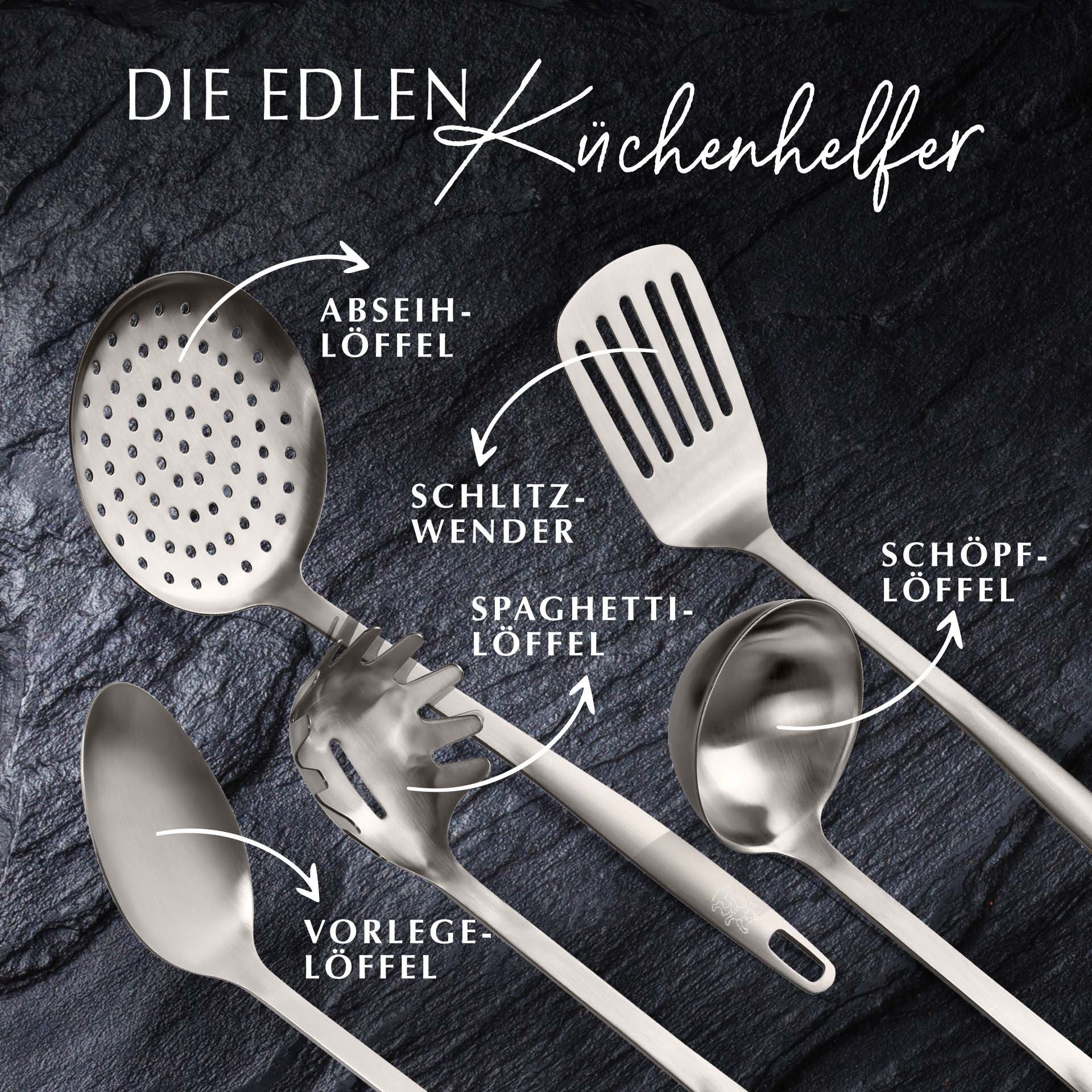 Stanley Rogers Kochbesteck-Set Edelstahl-Küchenhelfer, Premium Küchenset, Titanium-Beschichtung