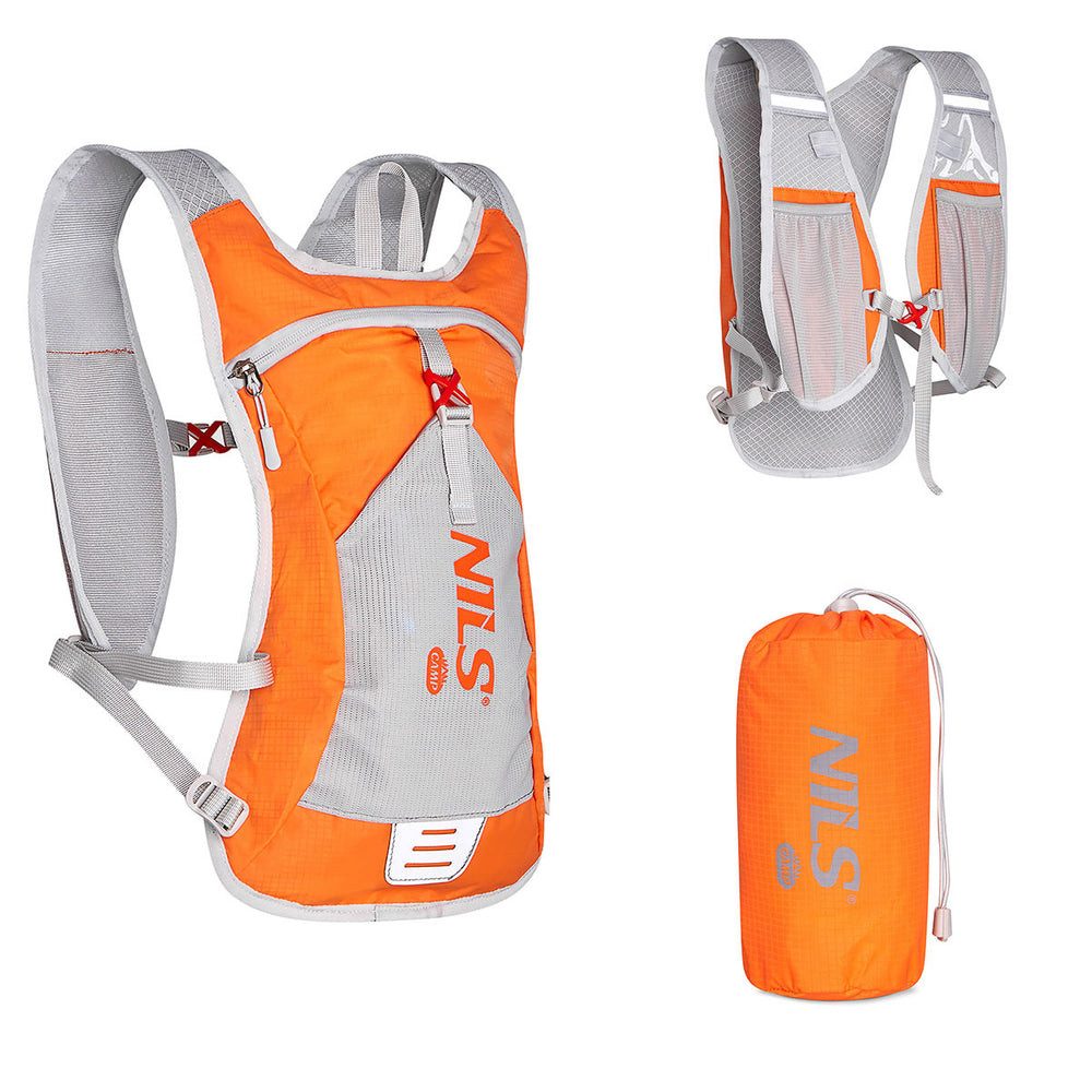 NILS CAMP Rucksack Trinkrucksack Trailrucksack (Spar-Set, 1-tlg., 43 x 22 x 8 cm leicht), leicht, Trinkblasenfach, belüftet, spritzwasserfest