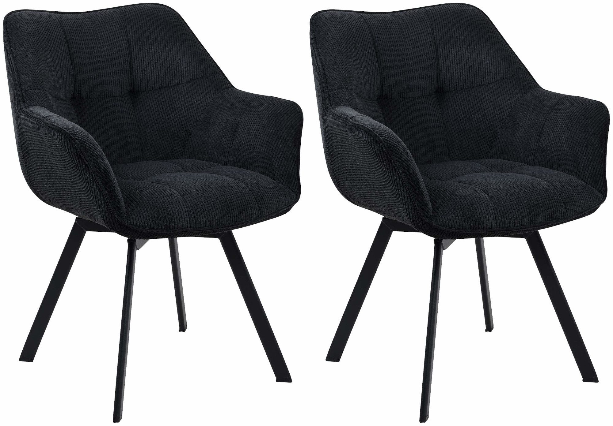 CLP Esszimmerstuhl Jordi (2er Set, 2 St), mit Cord-Bezug und Metallgestell günstig online kaufen