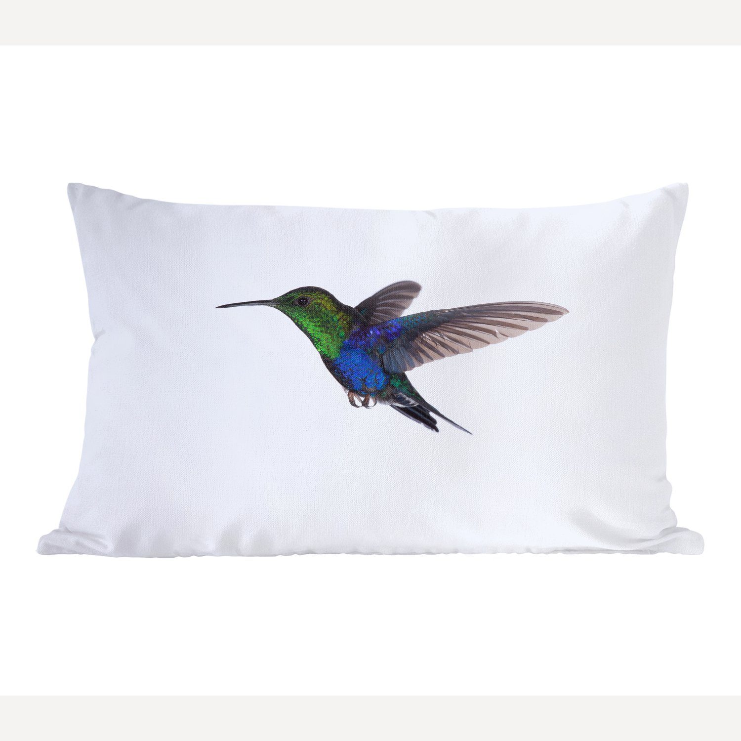 MuchoWow Dekokissen Vögel - Kolibri - Grün - Blau, Wohzimmer Dekoration, Zierkissen, Dekokissen mit Füllung, Schlafzimmer