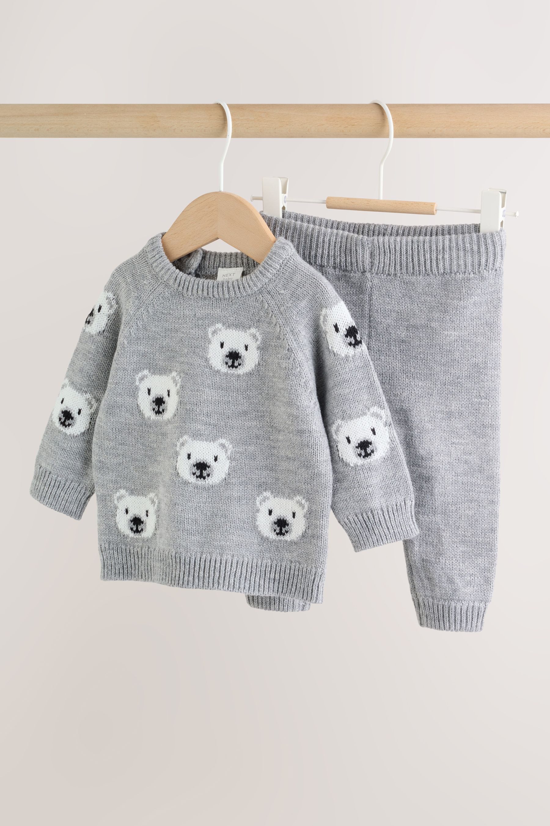 Top & Leggings Gestricktes Baby-Set mit Pullover und Leggings