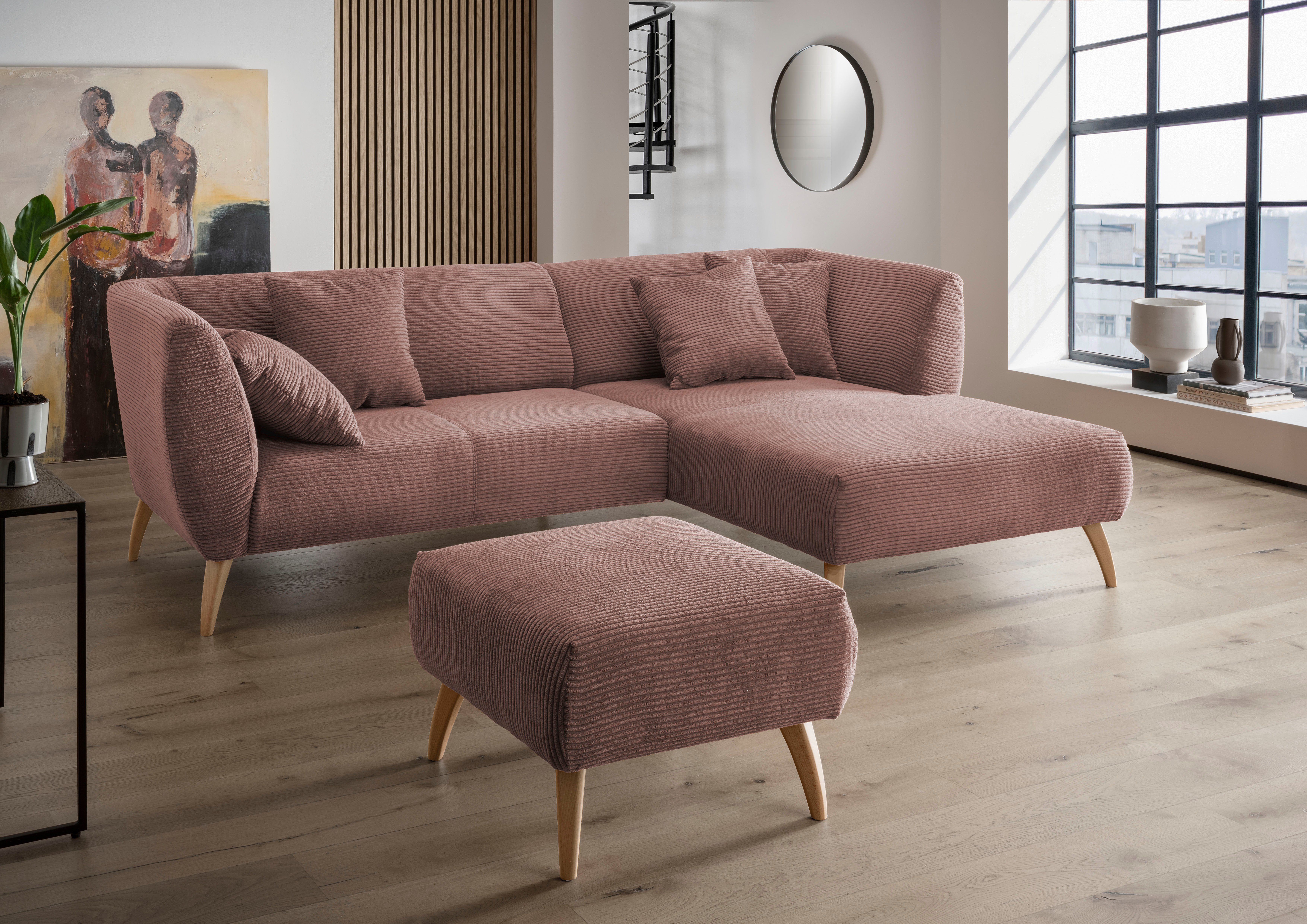 INOSIGN Ecksofa Colori L-Form, Holzfußfarbe wählbar, günstig online kaufen