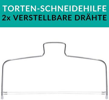 Praknu Tortenplatte 4Tlg Tortenplatte Drehbar Set, Plastik-Edelstahl, (Set, 4-tlg), Spülmaschinenfest