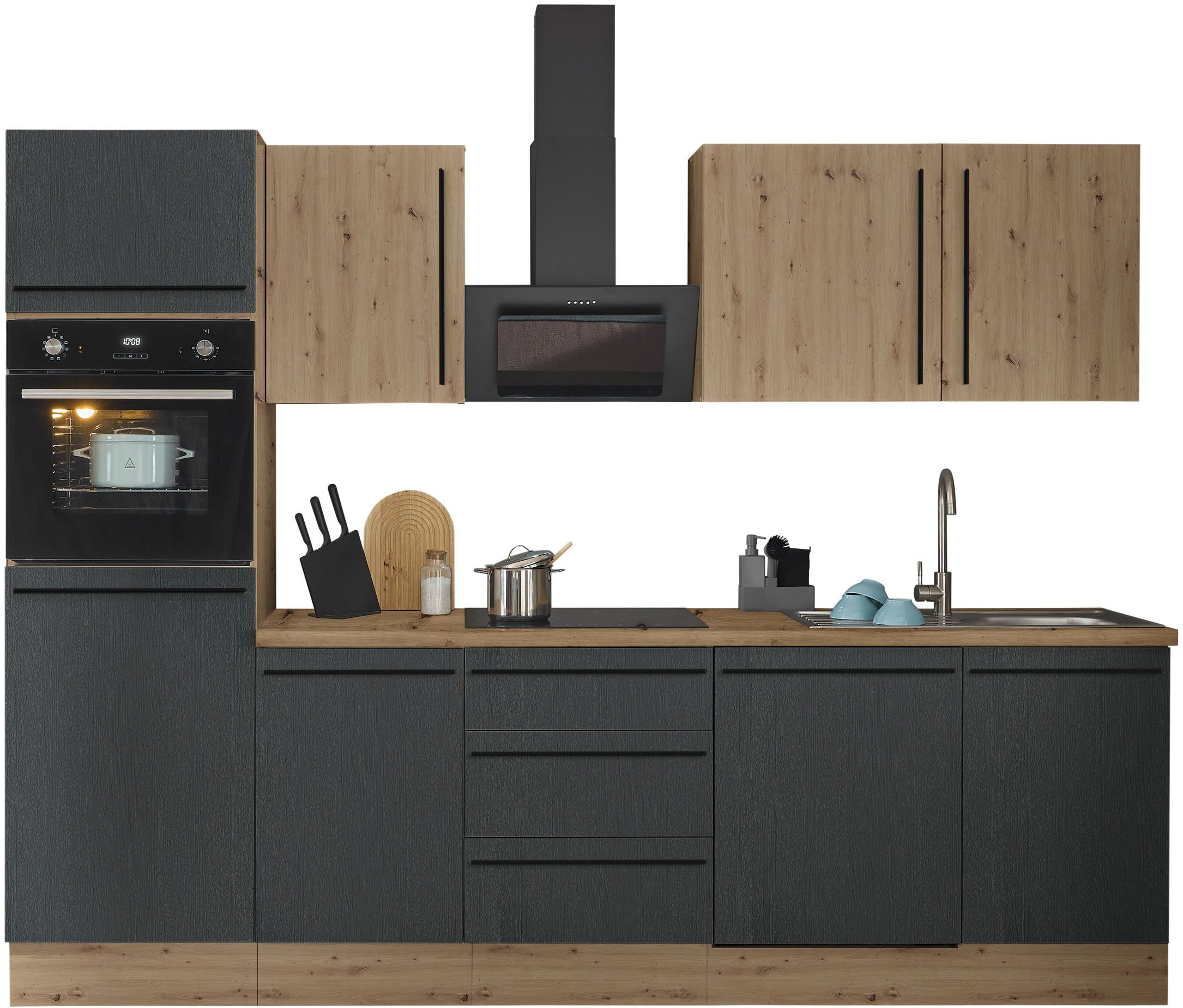 KOCHSTATION Küchenzeile Florida, Breite 280 cm, wahlweise mit E-Geräten,Sof günstig online kaufen