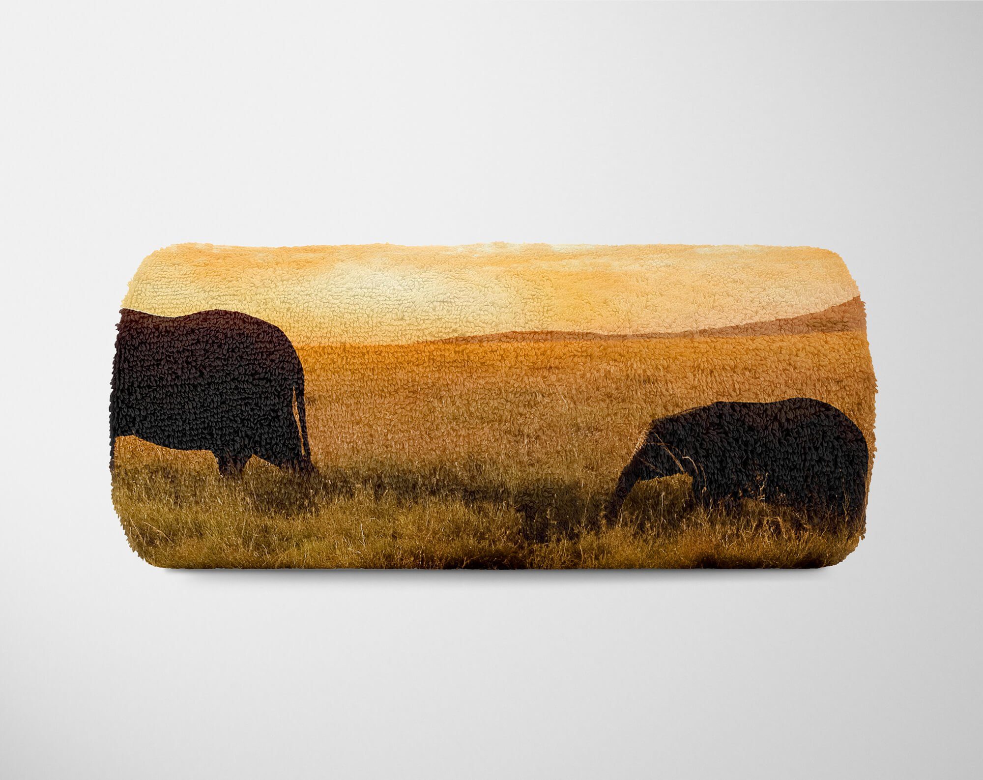 Elefanten Handtuch S, Handtücher Sinus Art Kuscheldecke Handtuch (1-St), Saunatuch mit Afrika Tiermotiv Baumwolle-Polyester-Mix Strandhandtuch