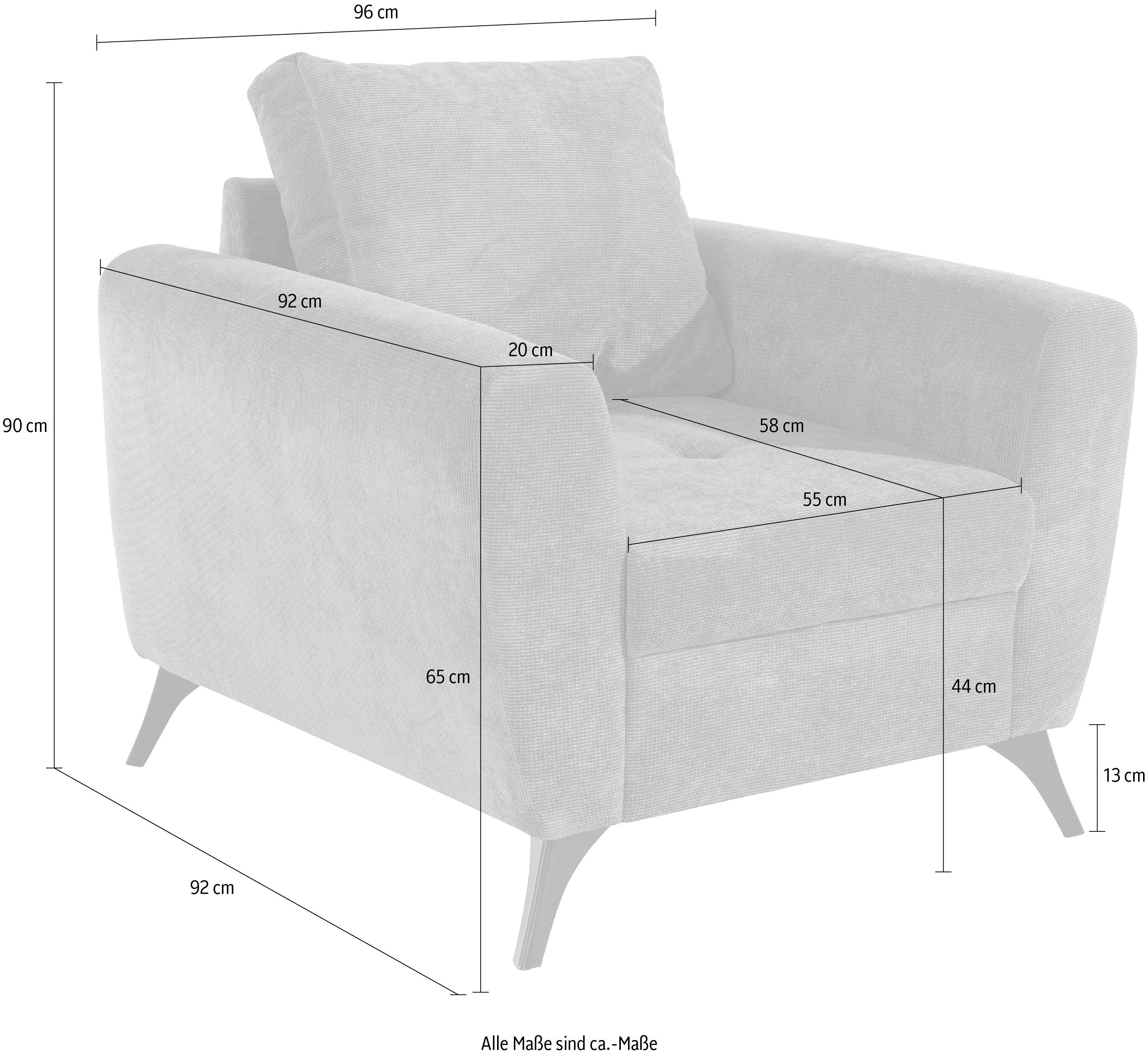INOSIGN Sessel Lörby, auch mit feine Steppung im Kissen Aqua clean-Bezug, Sitzbereich, lose