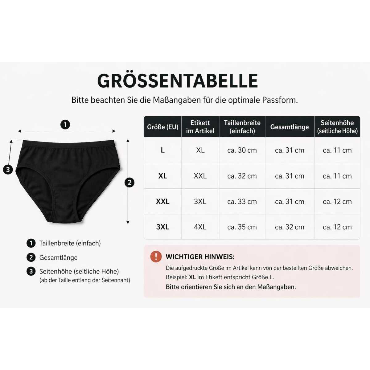 EloModa Taillenslip Damen Slips 6er Pack Baumwolle Ripp mit Spitze hoher Bund Mix4 XL (6-St) atmungsaktiv, hautfreundlich, elastisch, formbeständig – Bild 4 von 4