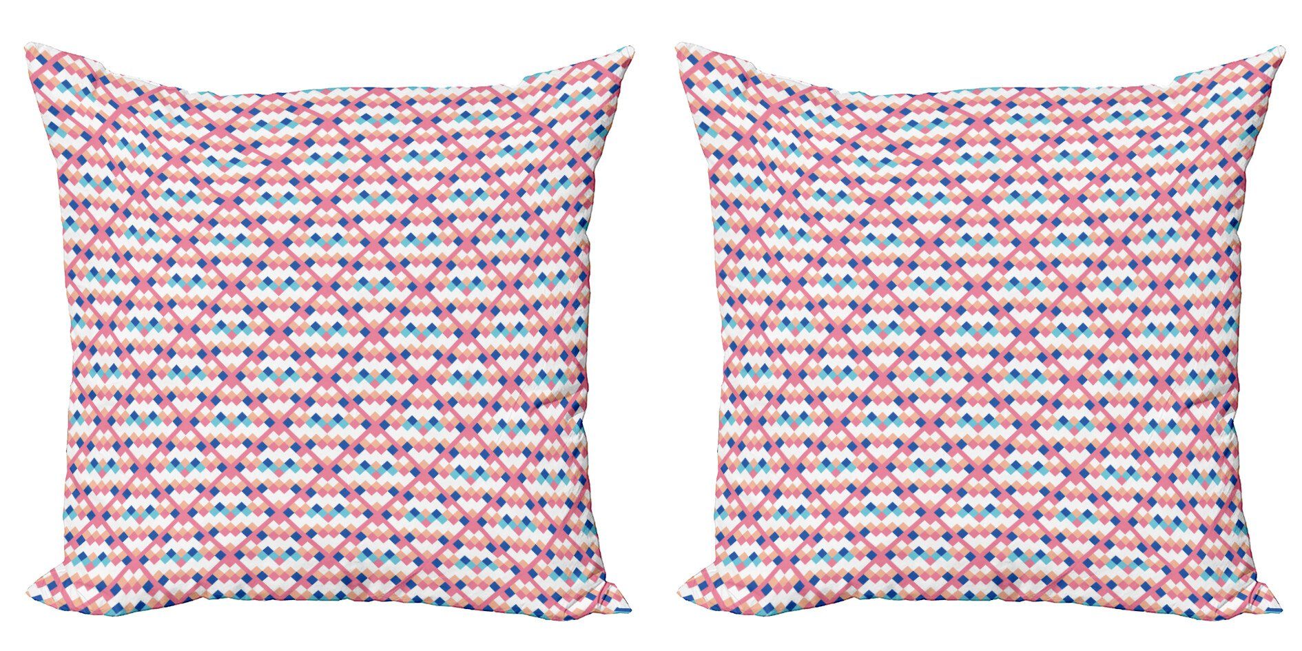 Kissenbezüge Modern Accent Doppelseitiger Digitaldruck, Abakuhaus (2 Stück), Geometrisch Squares Farben-Kästen
