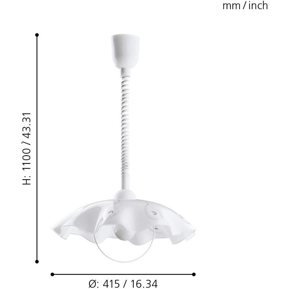 EGLO Deckenleuchten 96072 Pendelleuchte "VETRO" Kunststoff-Glas günstig online kaufen