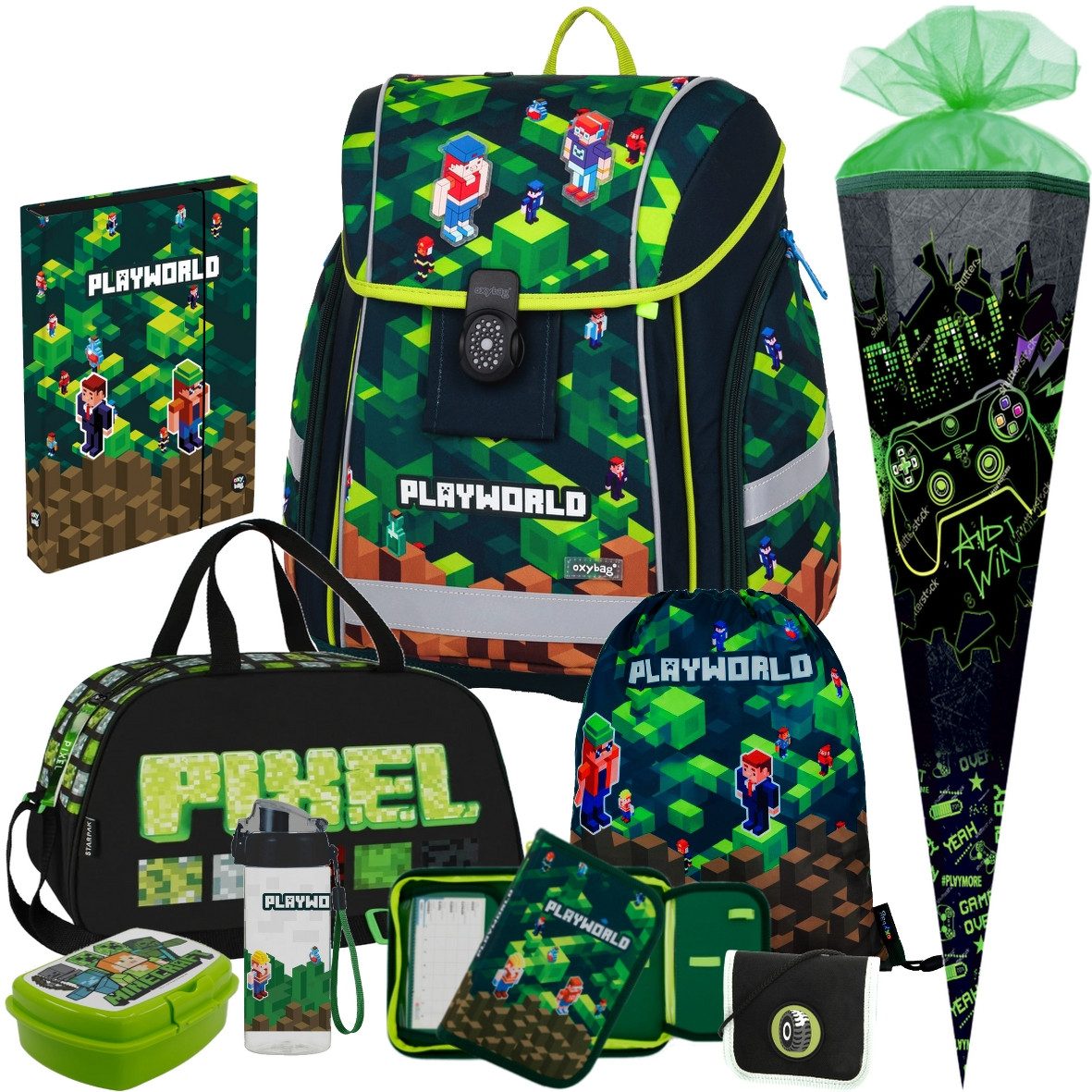 mit Sporttasche Schultüte N Brotdose Trinkflasche Brustbeutel Heftbox A4