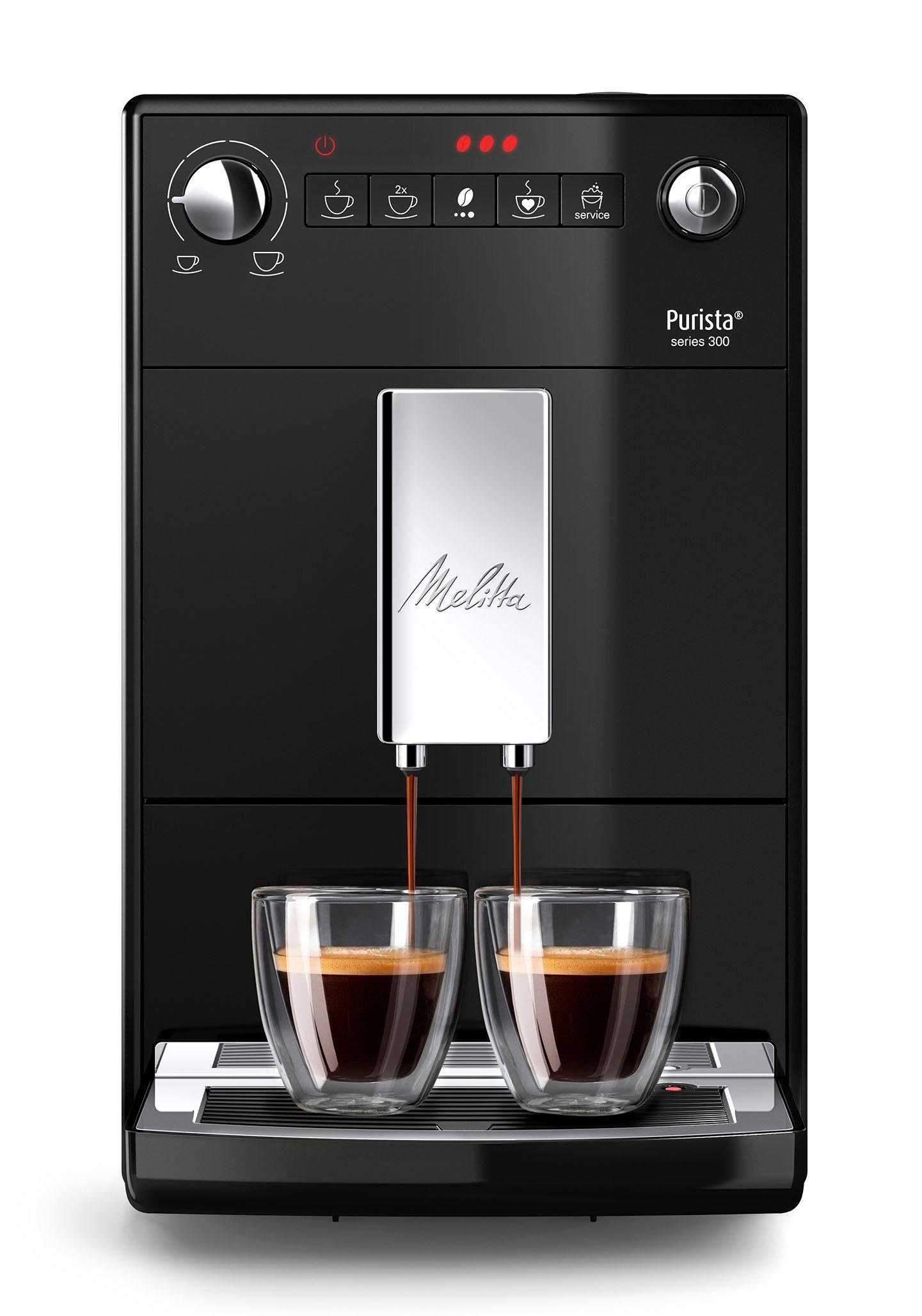 Melitta Kaffeevollautomat Purista® F230-102, schwarz, Lieblingskaffee-Funktion, kompakt & extra leise