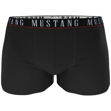 MUSTANG Boxershorts Boxershorts Retropants Unterhosen (3-St) 3x Schwarz mit eingewebtem roten Streifen