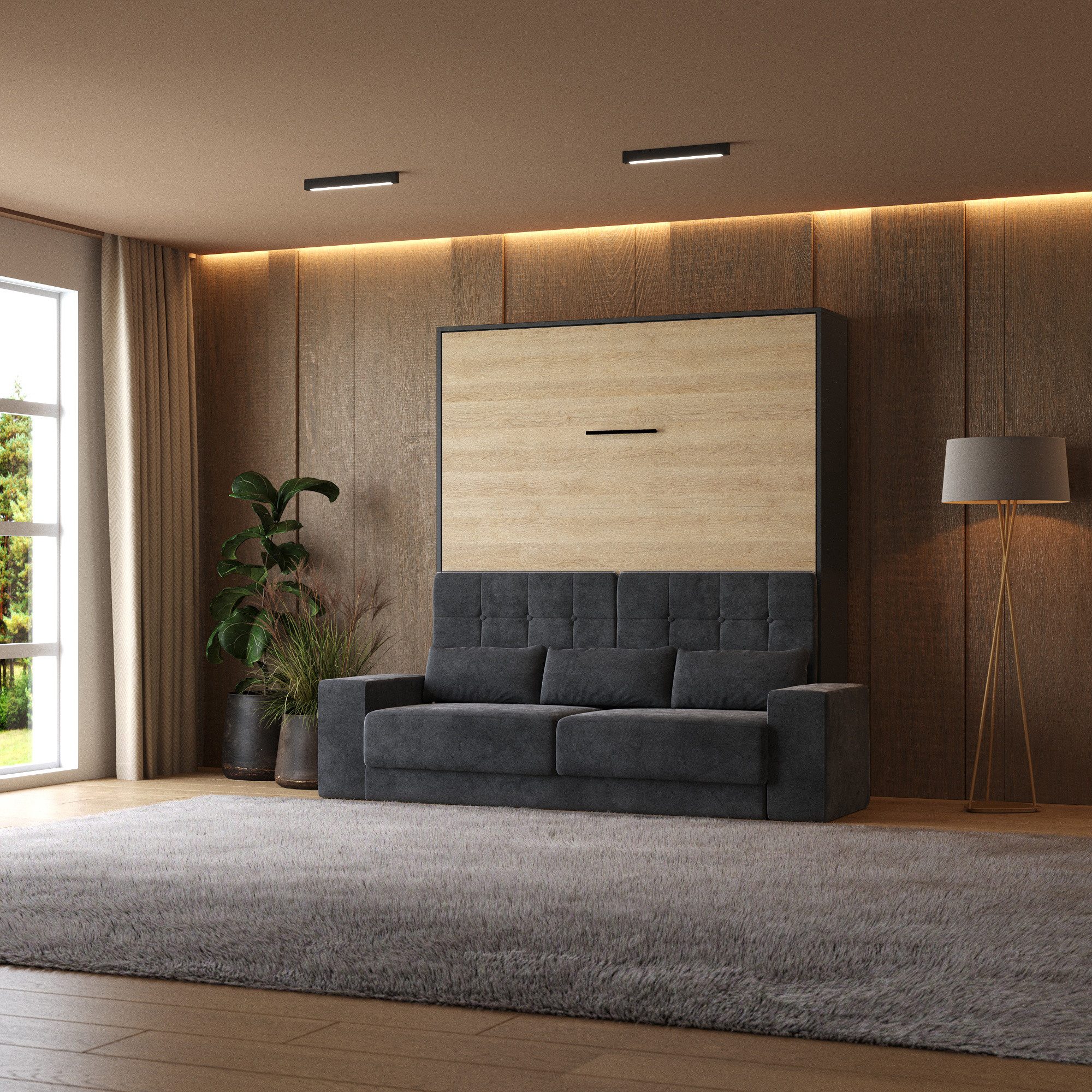 SMARTBett Schrankbett Schrankbett +SOFA Anthrazit M1 günstig online kaufen