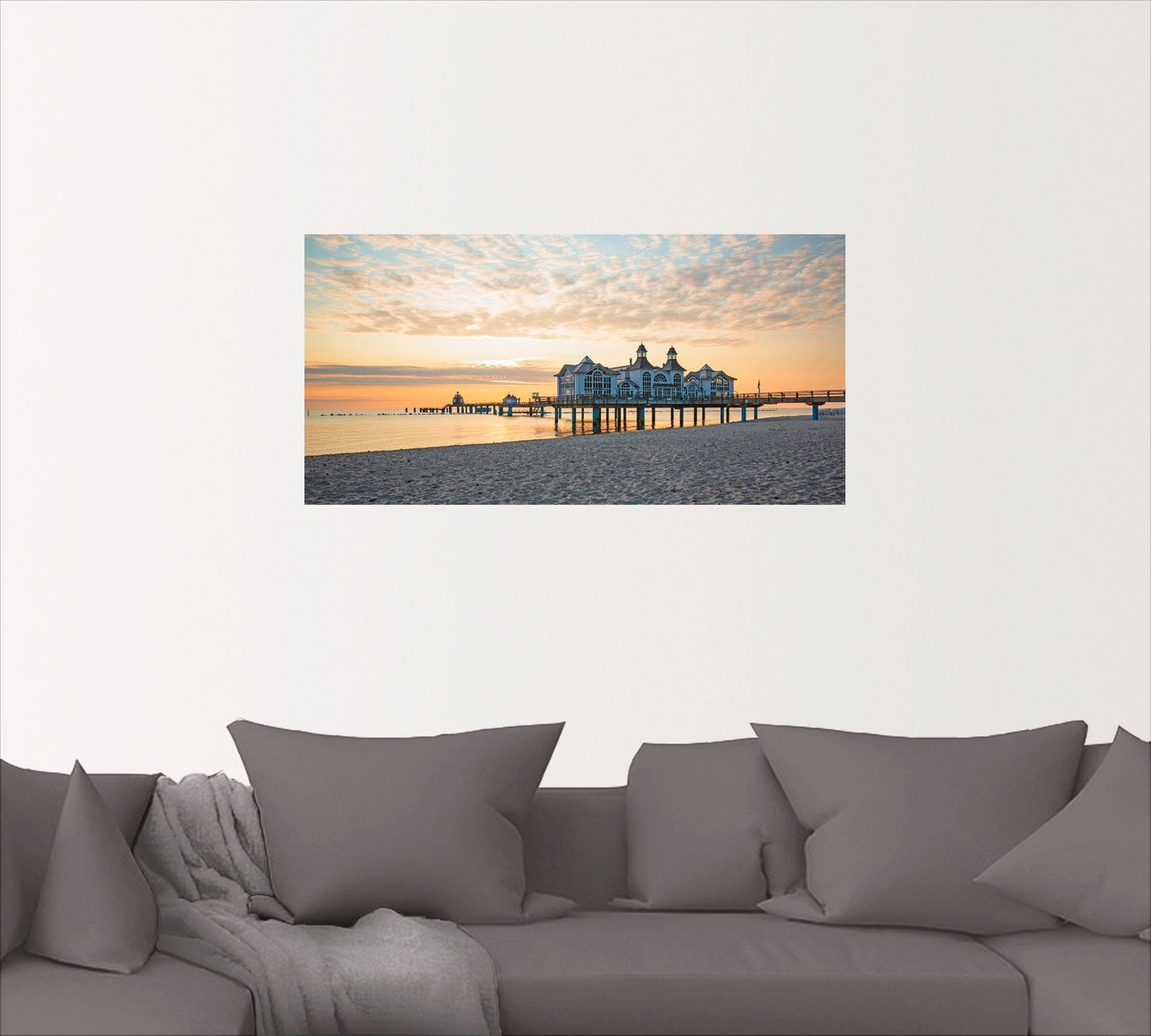 Artland Wandbild »Seebrücke Sellin bei Sonnenaufgang«, Strand (1 Stück), in vielen Größen & Produktarten -Leinwandbild, Poster, Wandaufkleber / Wandtattoo auch für Badezimmer geeignet-HomeTrends