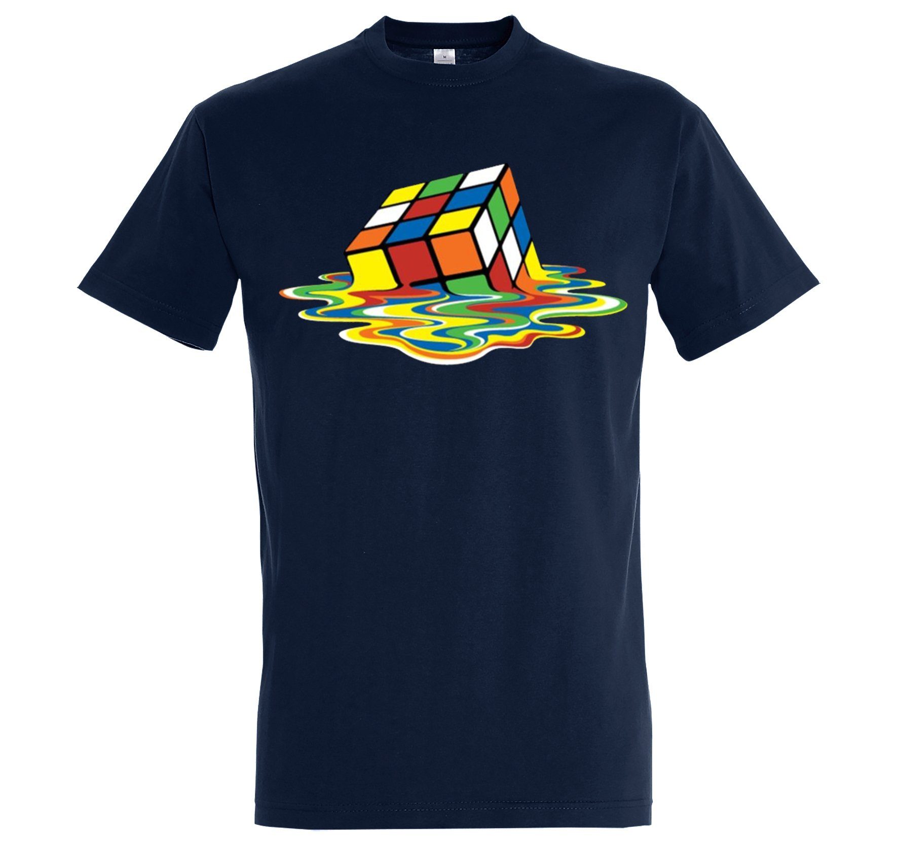 Youth Designz T-Shirt Zauberwürfel Herren Shirt mit witzigem Frontprint Navyblau