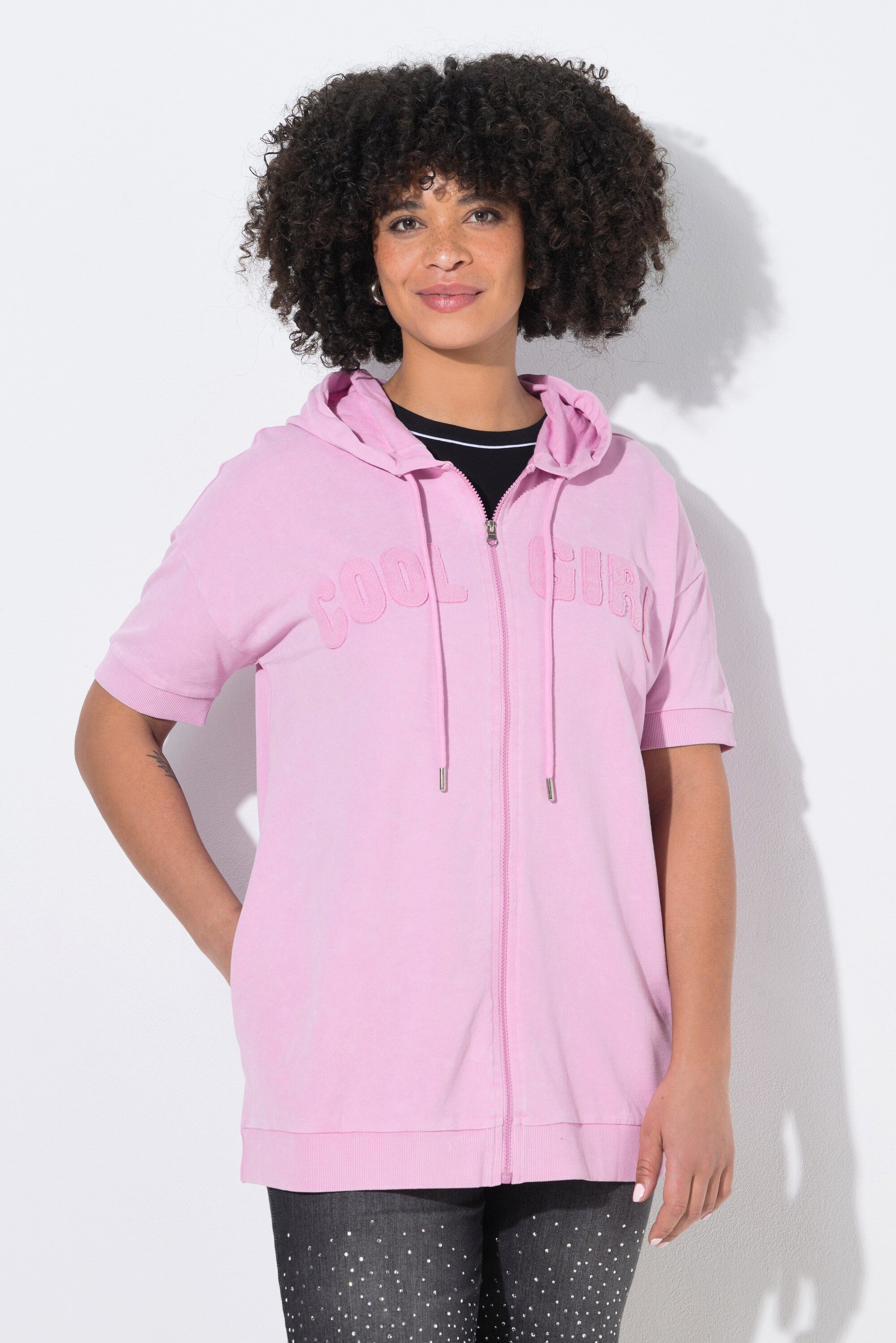 Angel of Style Sweatjacke Sweatjacke Loose Fit COOL GIRL Frottee-Schriftzug