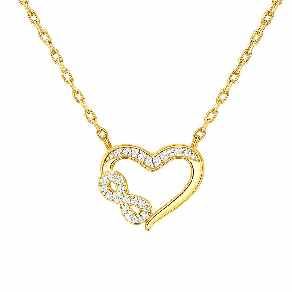 Herzkette Cherie Halskette Herz & Infinity vergoldet aus 925 Silber