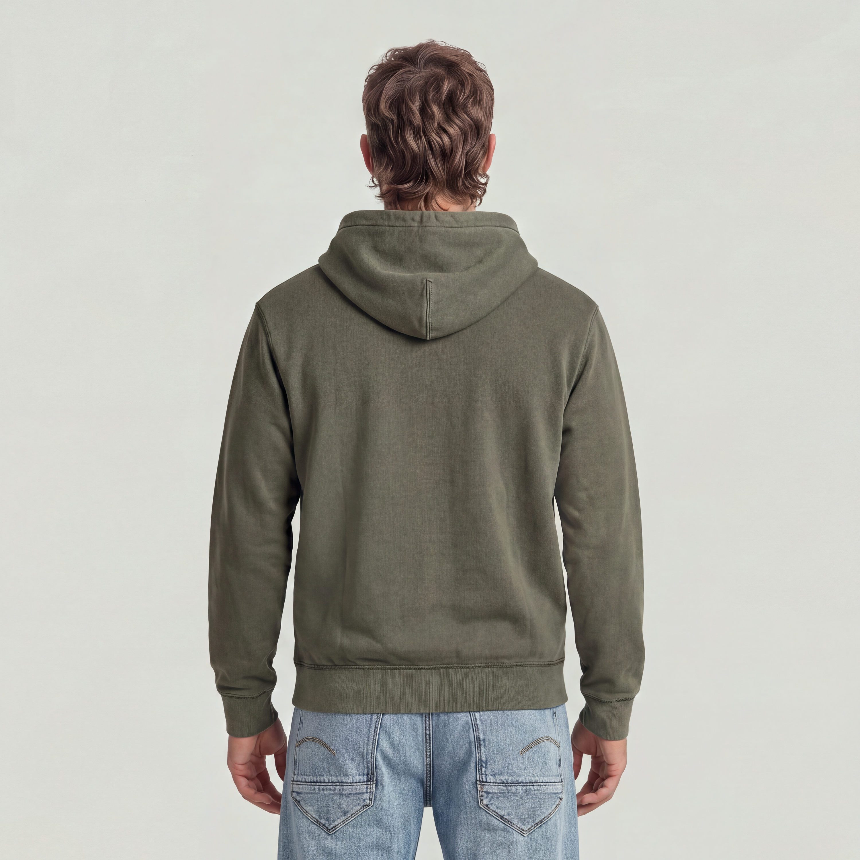 G-STAR Hoodie Modern washed hdd sw ls mit Rippbündchen, Baumwoll-Qualität – Bild 2 von 5