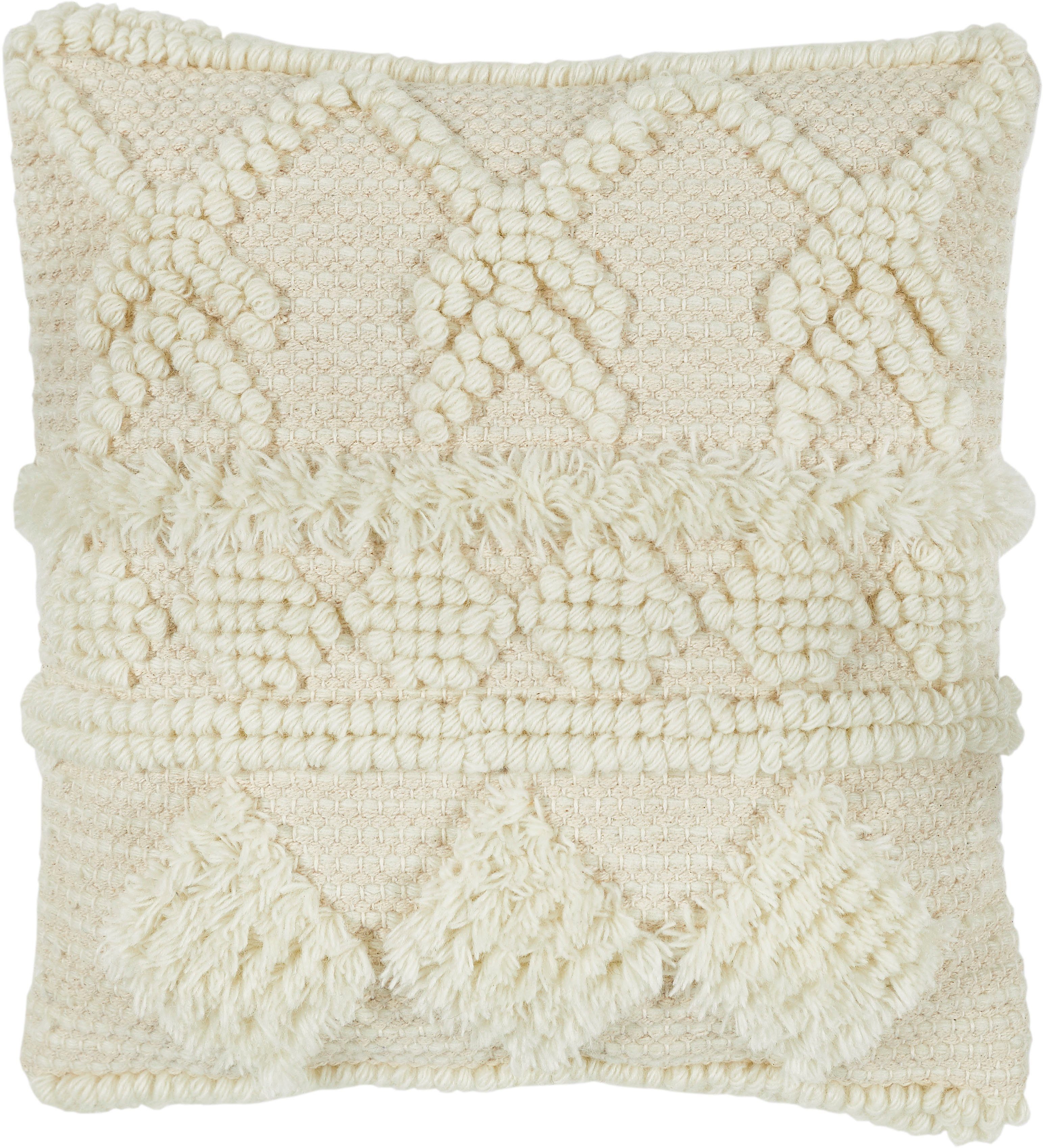 LUXOR living Dekokissen Hägga, eckig, 40x40 cm, Wollkissen mit Füllung, Boho Stil, Wohnzimmer. Reduzierter Preis € 35,00. Unverbindliche Preisempfehlung € 84,99